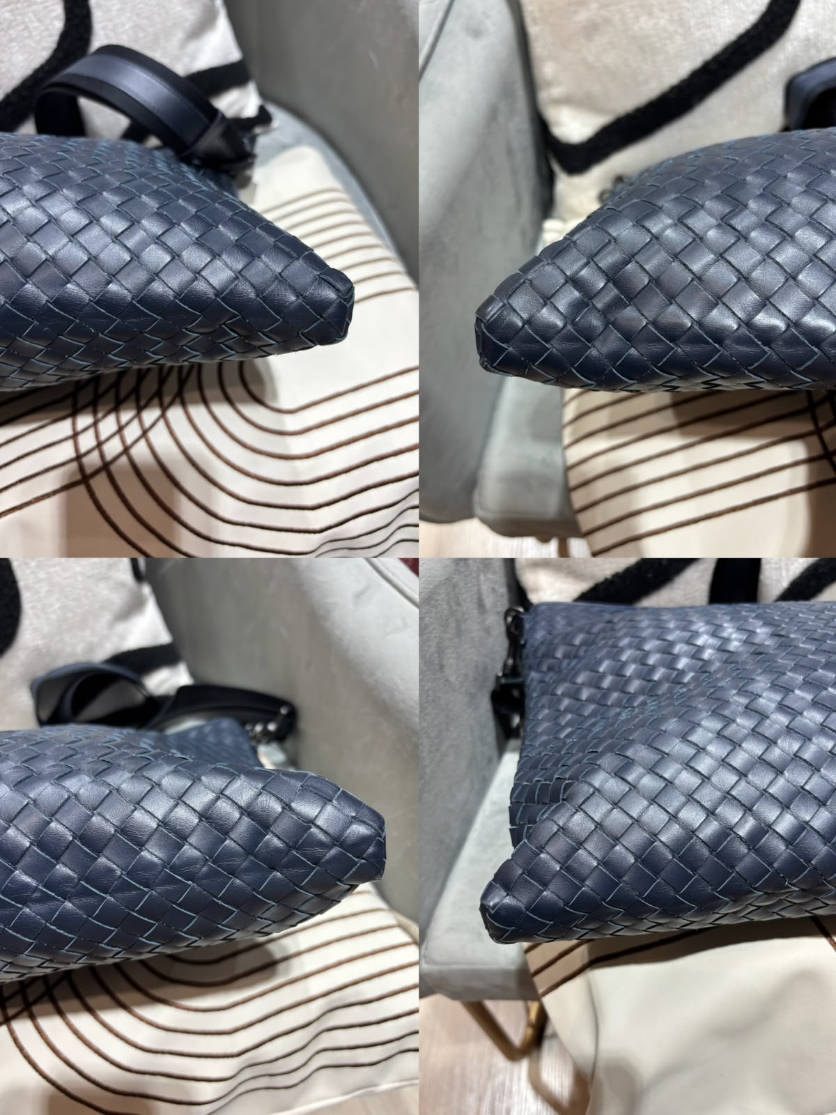 Bottega Veneta BV Intrecciato shoulder bag Navy 100%Authentic, 95%New 