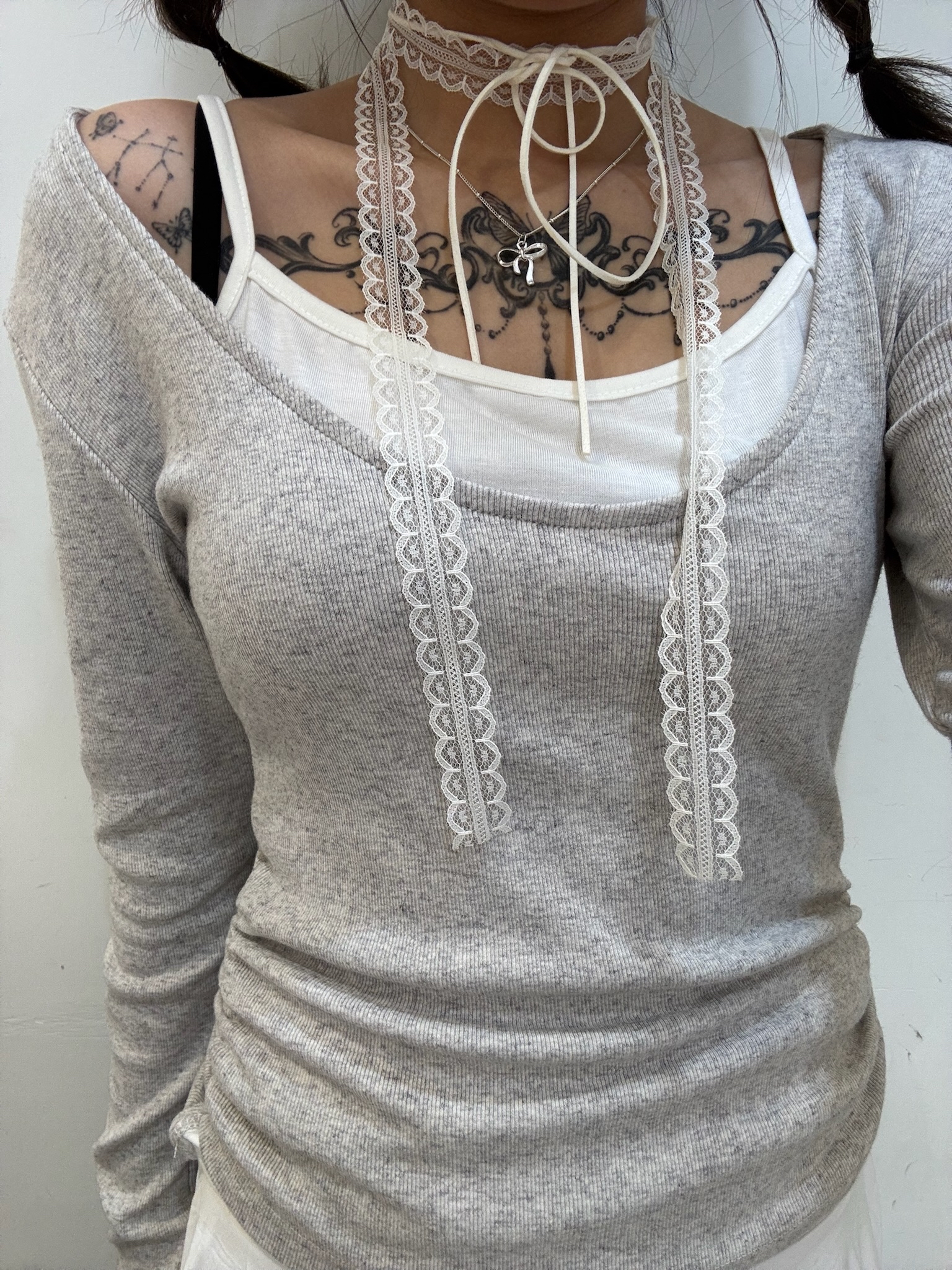 韓國顯瘦兩件外撘假背心