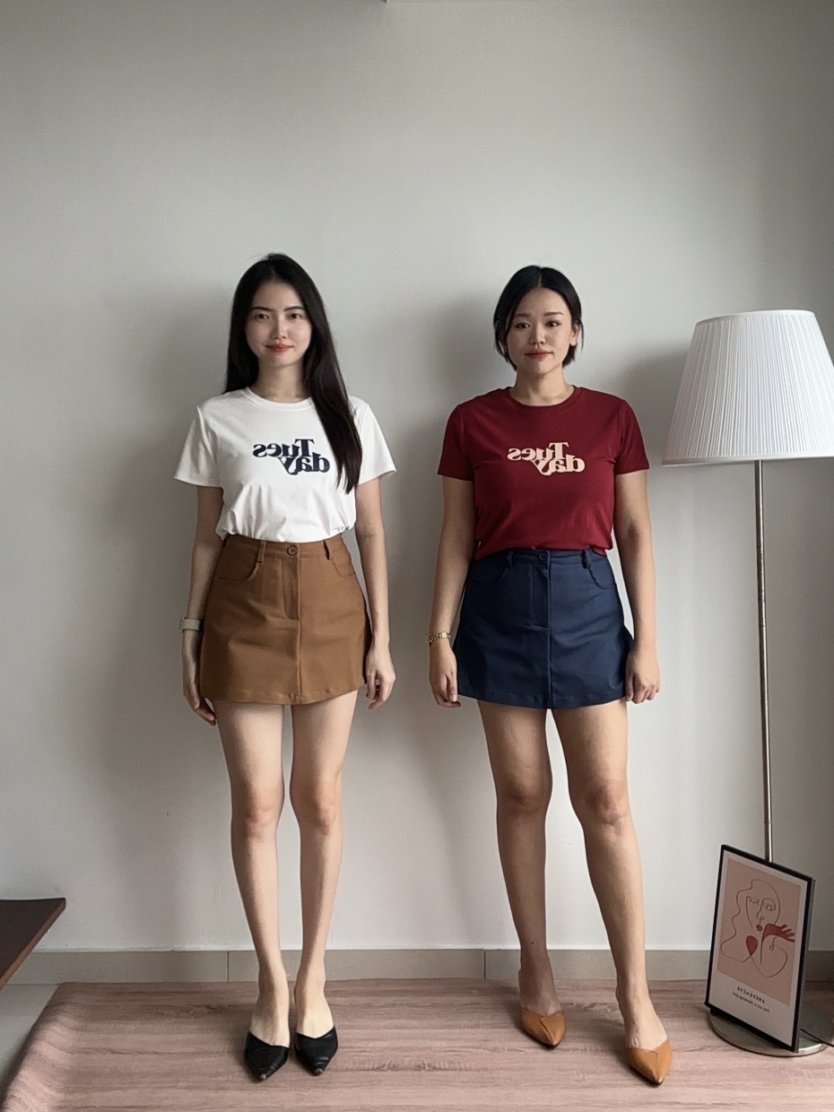 T4371 Printed Wording Crop Tee - 4 Colors 