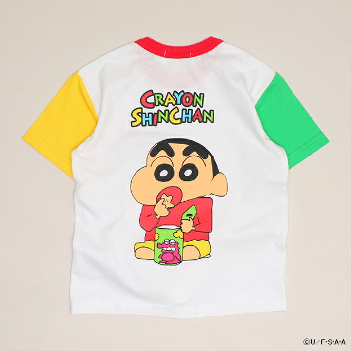 🇯🇵預訂 日本直送🇯🇵Babydoll x蠟筆小新系列兩色人物前後印花口袋撞色短袖T恤