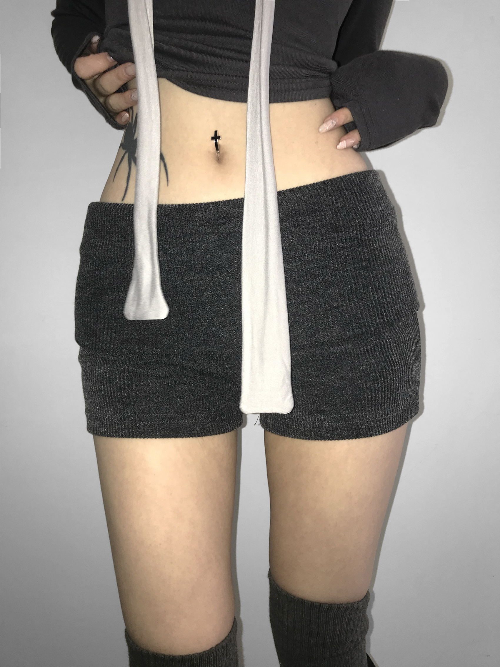 Knit Foldover Waist Mini Shorts