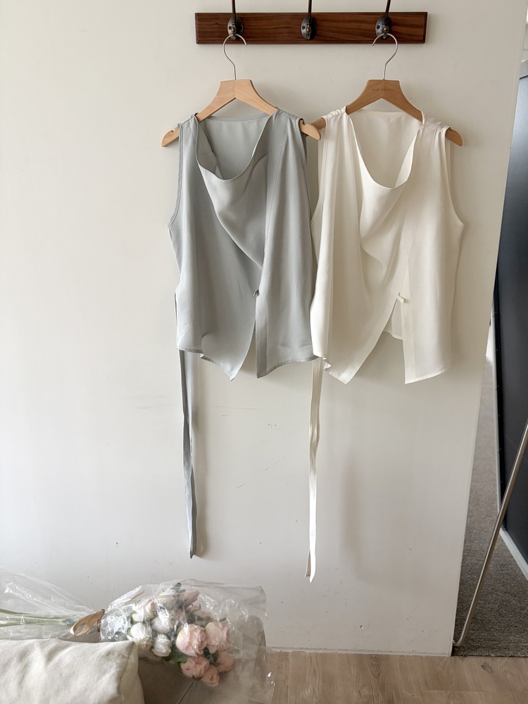 Camille Draped Wrap Blouse (Mint)