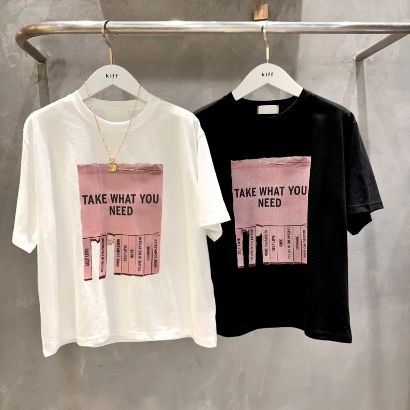 印花英文字print Tee 