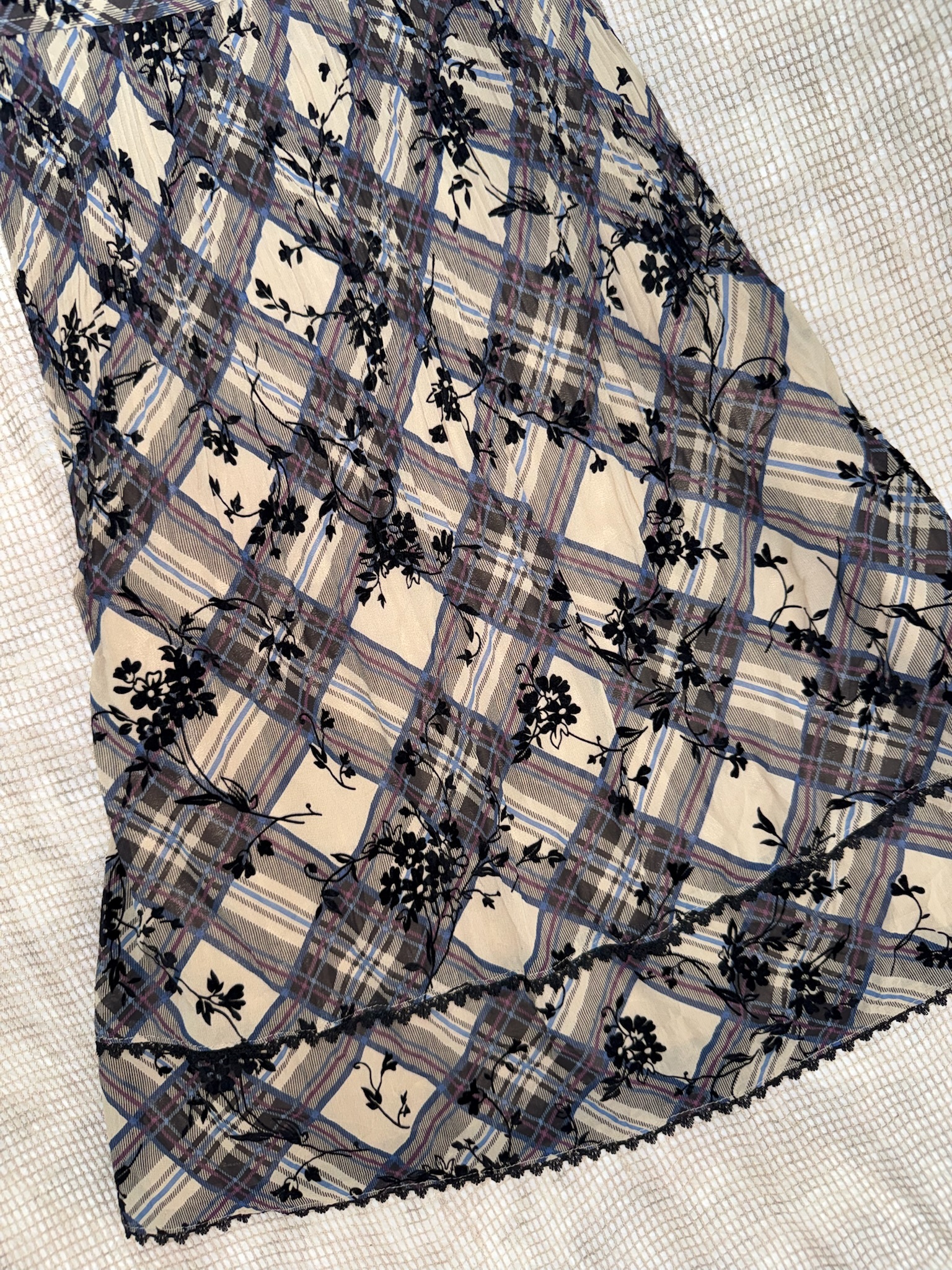 Vintage Fairy Grunge Diagonal Tartan Skirt