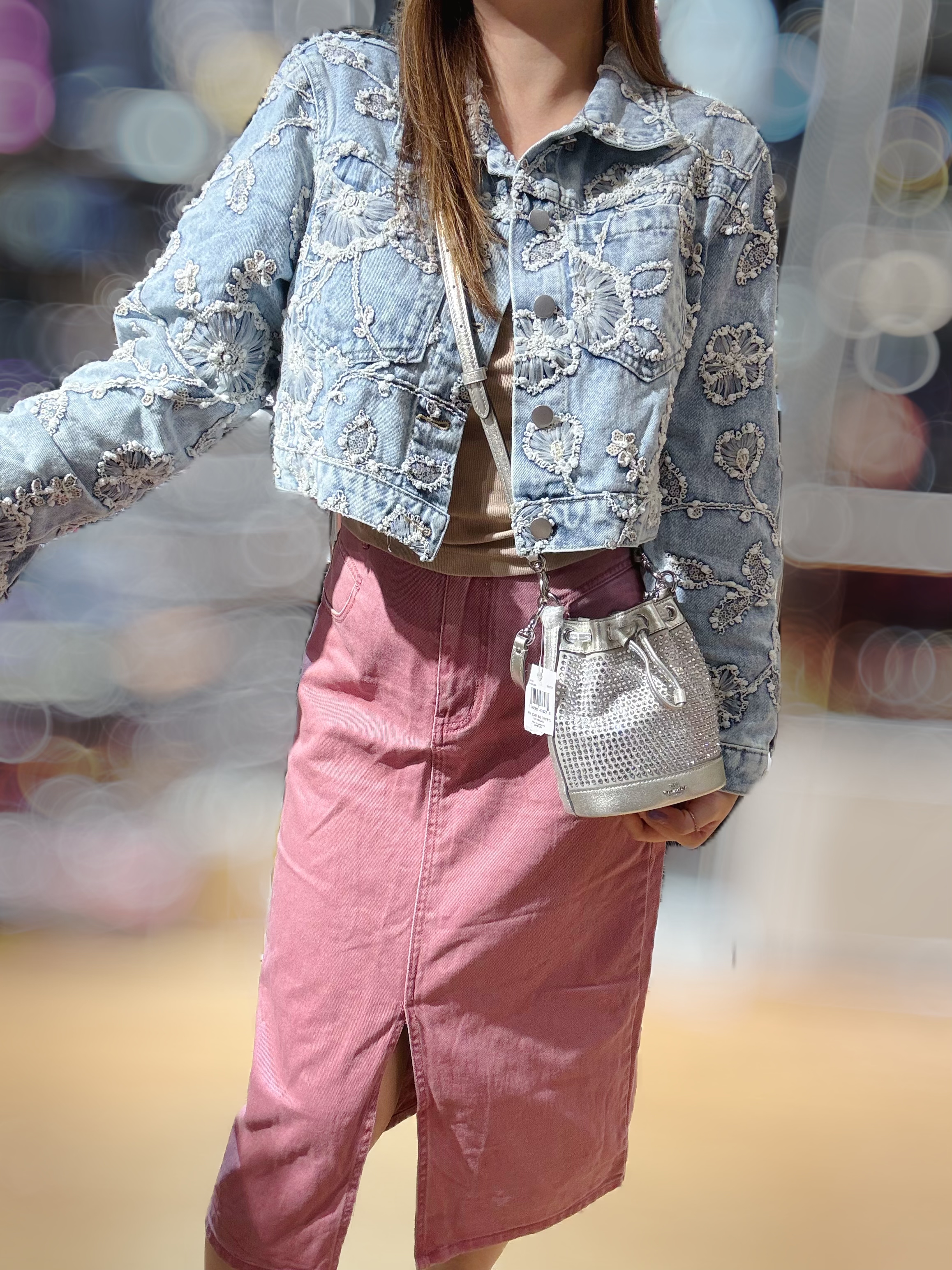 Coach mini bucket crystal/S