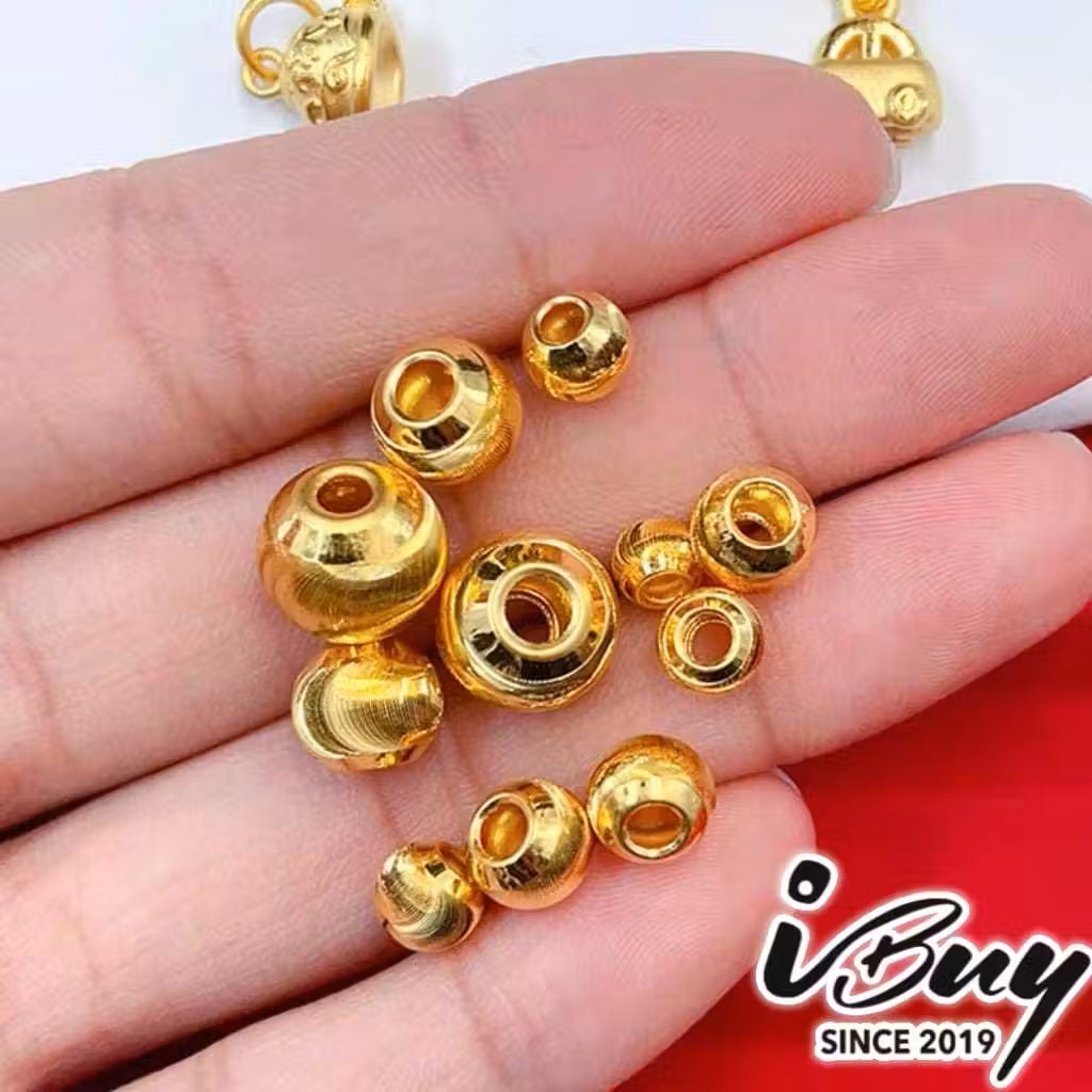999 GOLD CAT EYE CHARM BEAD 999 金 猫眼路路通串咀