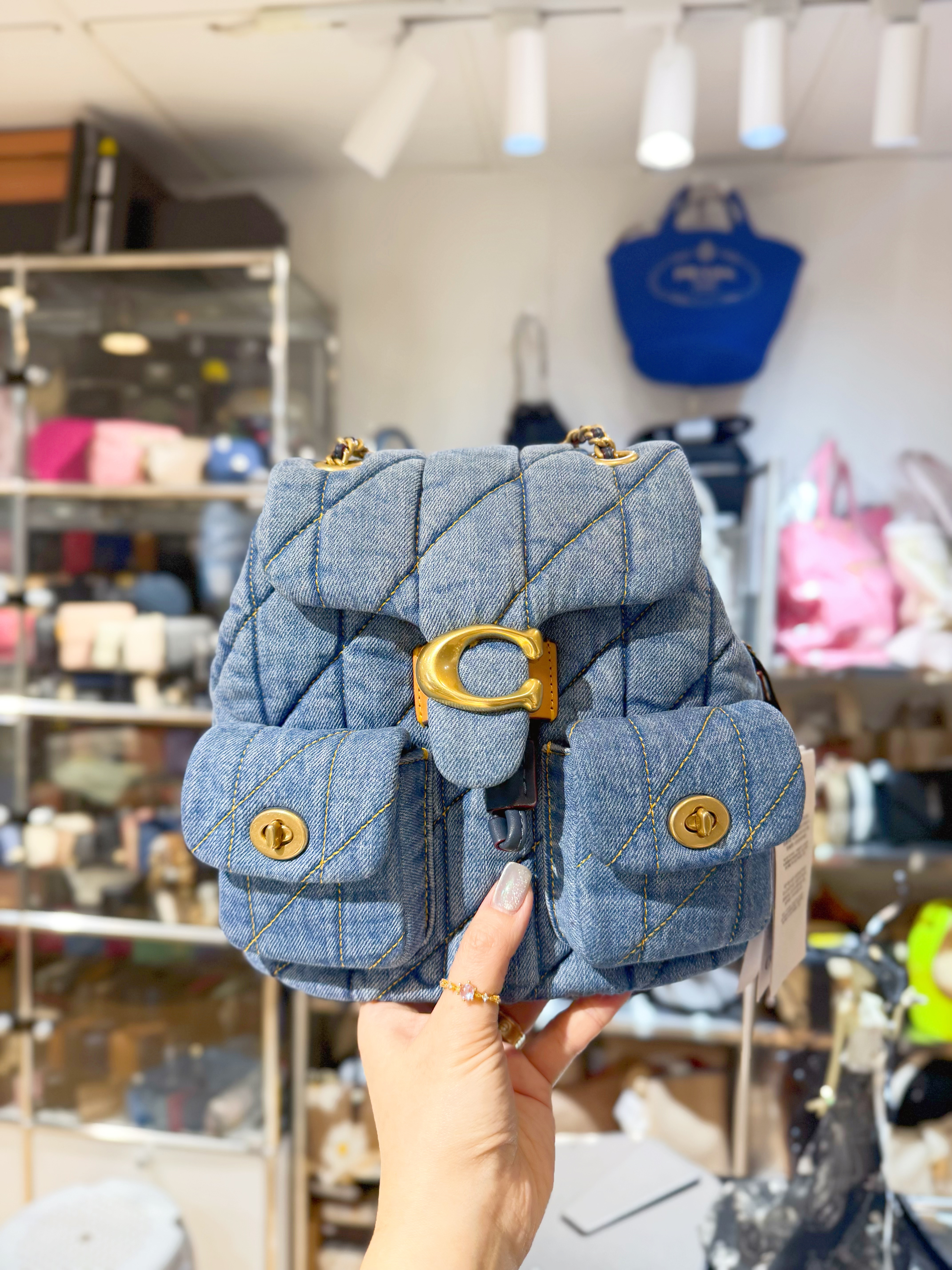 Coach Tabby denim backpack 