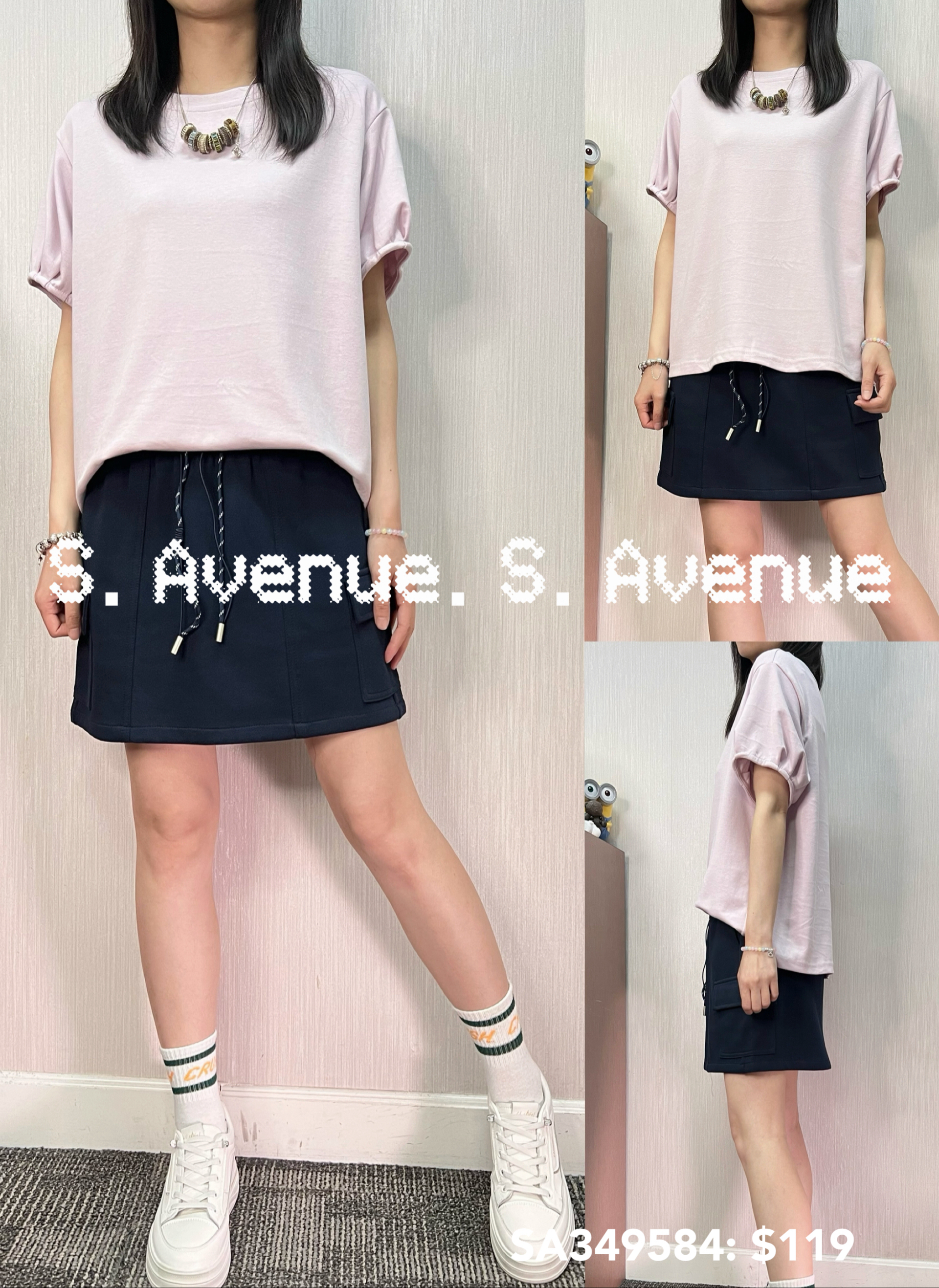 SA349584: 小泡泡袖簡約舒服靚tee