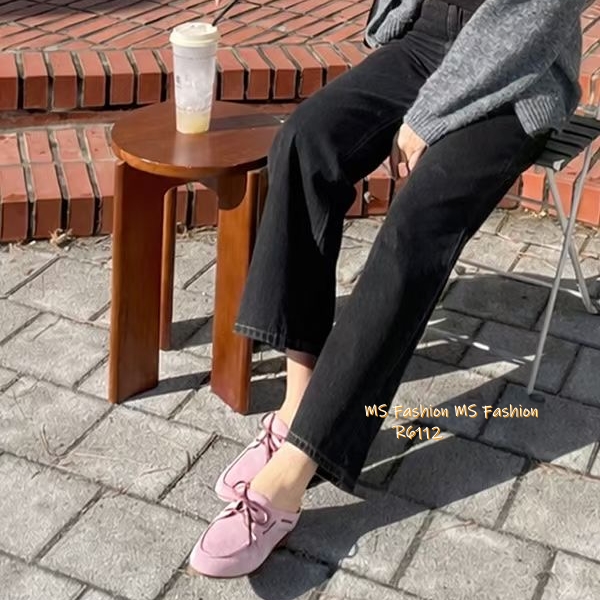 R6112 韓國🇰🇷真皮糖果色loafer後拖