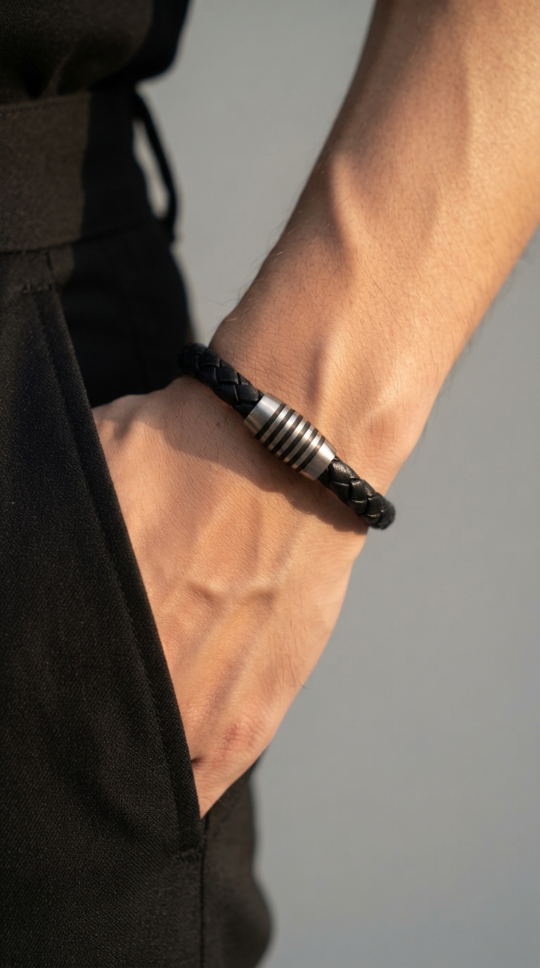 Boccia Titanium 0347-05 Bracelet 鈦金屬 / 真皮手鏈