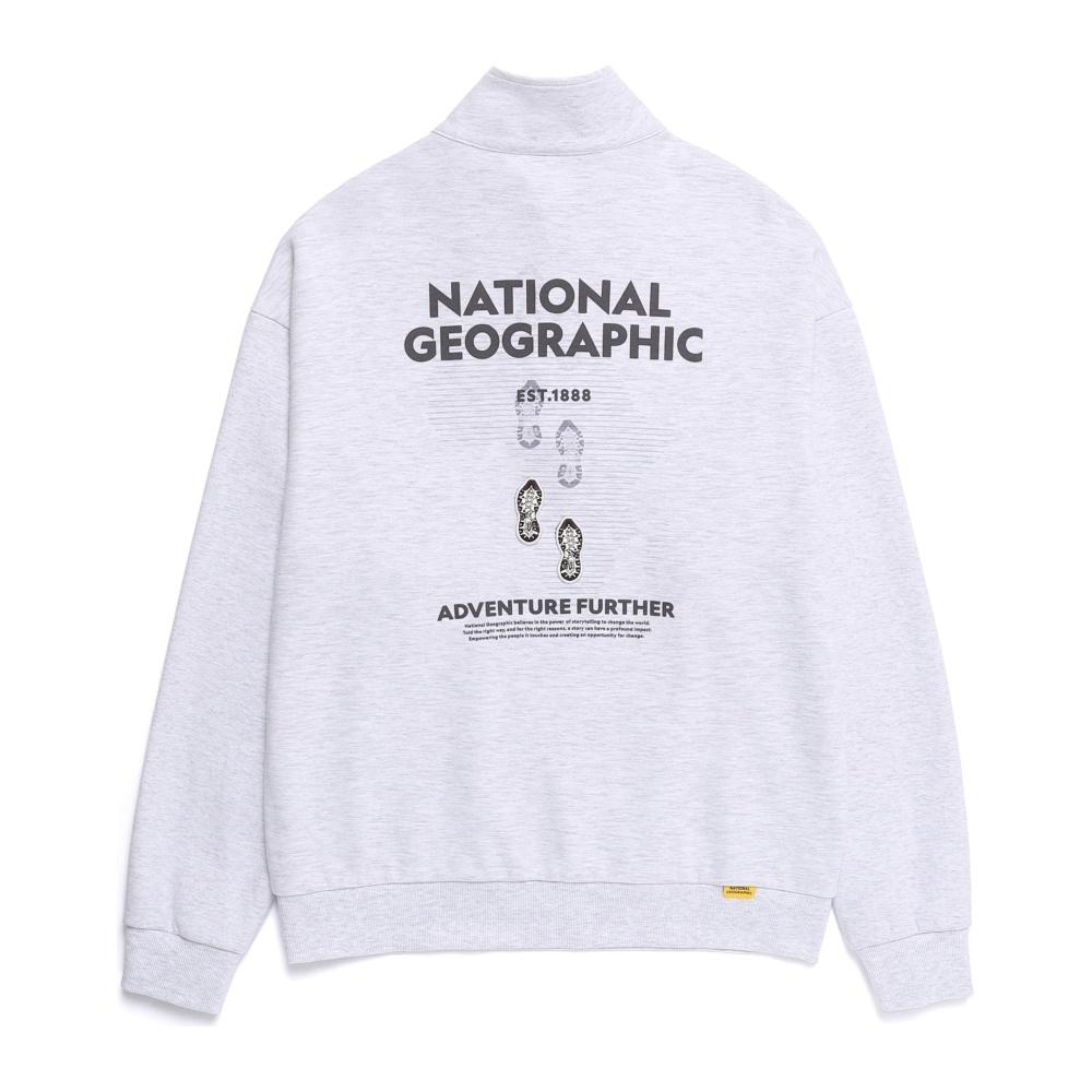 [IVE LEESEO x NATIONAL GEOGRAPHIC] Rontra Graphic Semi-Oversized Fit Half Zip-Up Sweatshirt (2色)