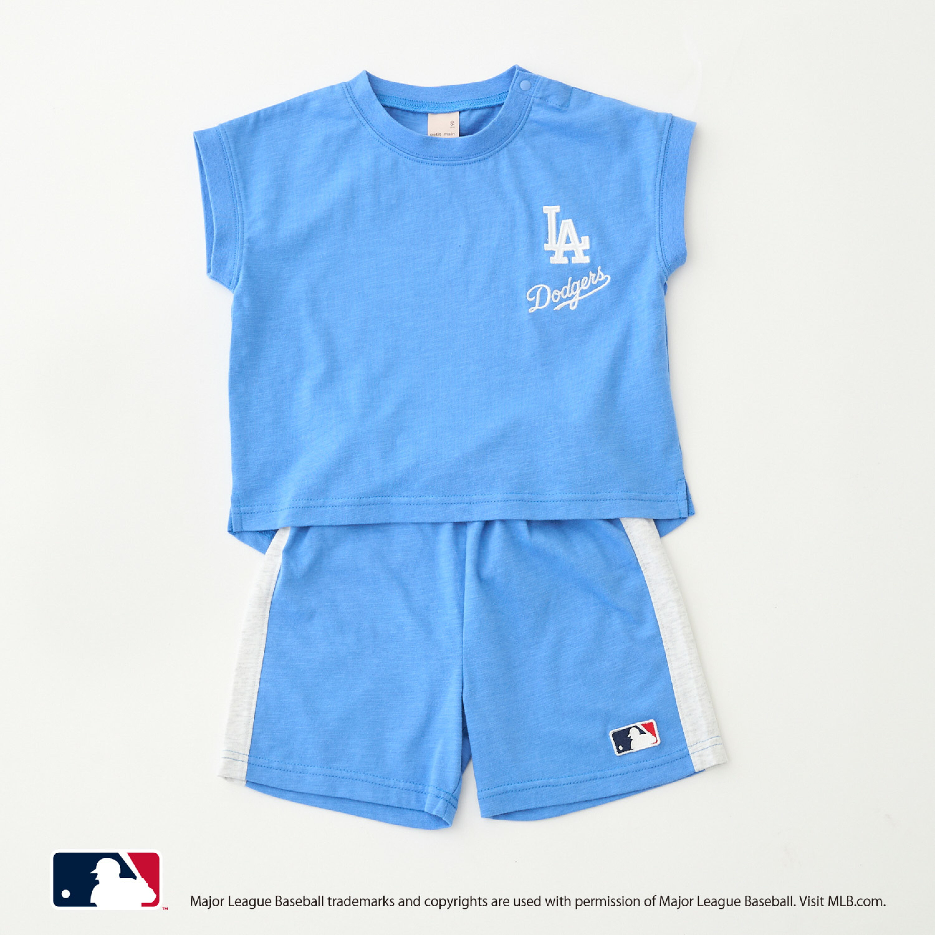 🇯🇵預訂 日本直送🇯🇵Petit Main x MLB系列三色球隊標誌上衣短褲上下套裝