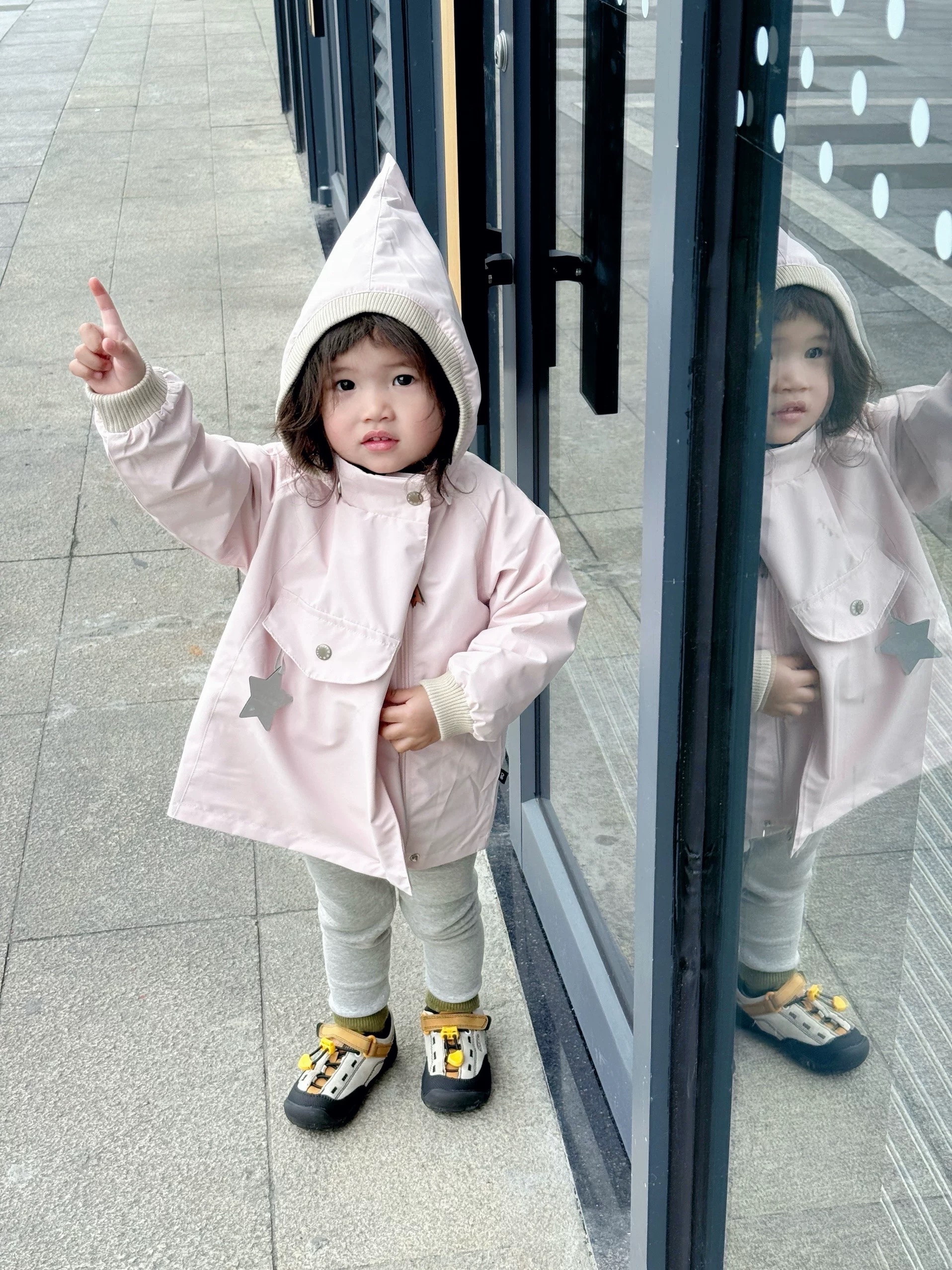 B0007 星星馬卡龍色風褸