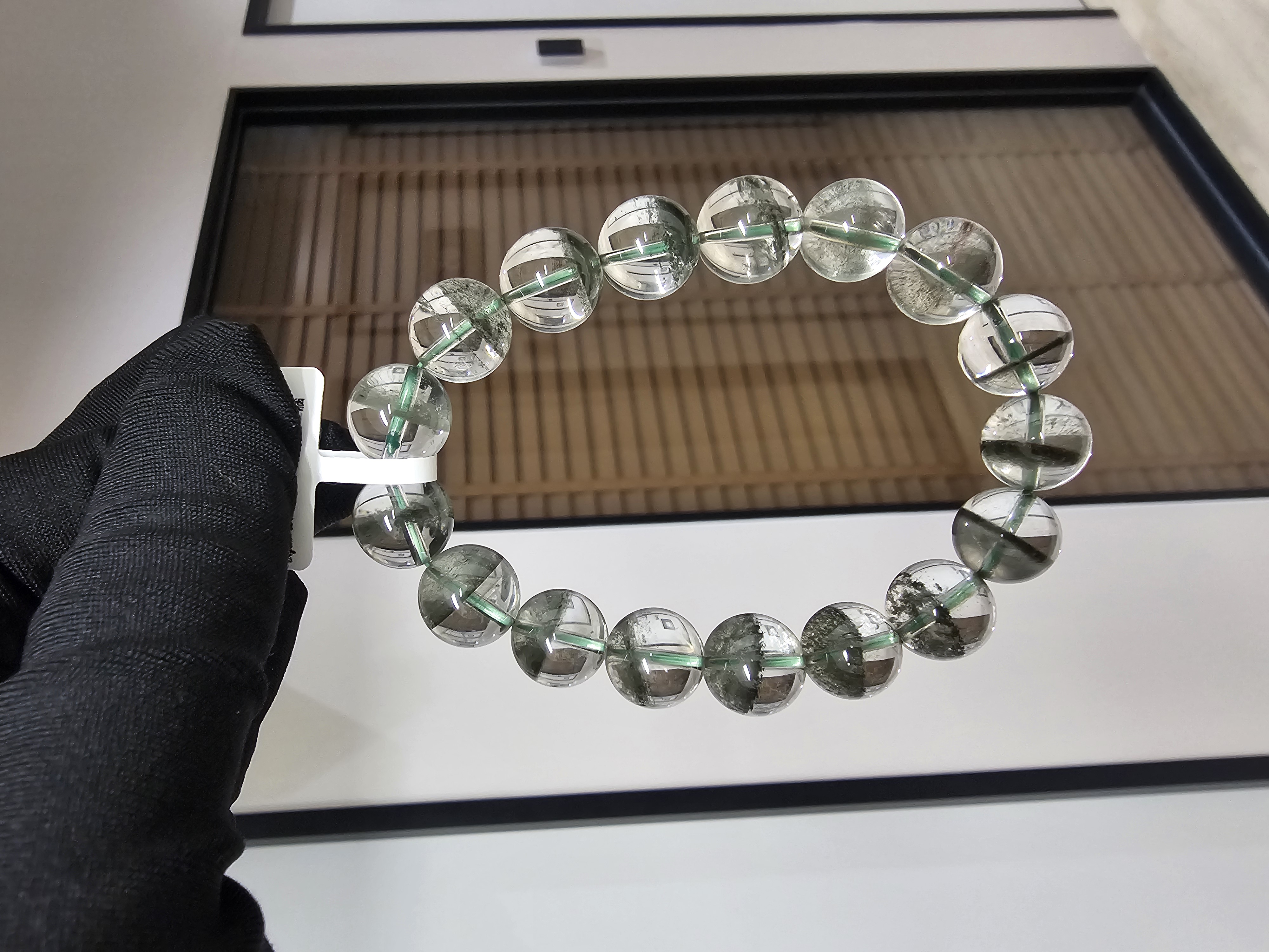 (收藏級)(一線天)高質聚寶盤半盤綠幽靈 12.5+mm (No.GPQ008)