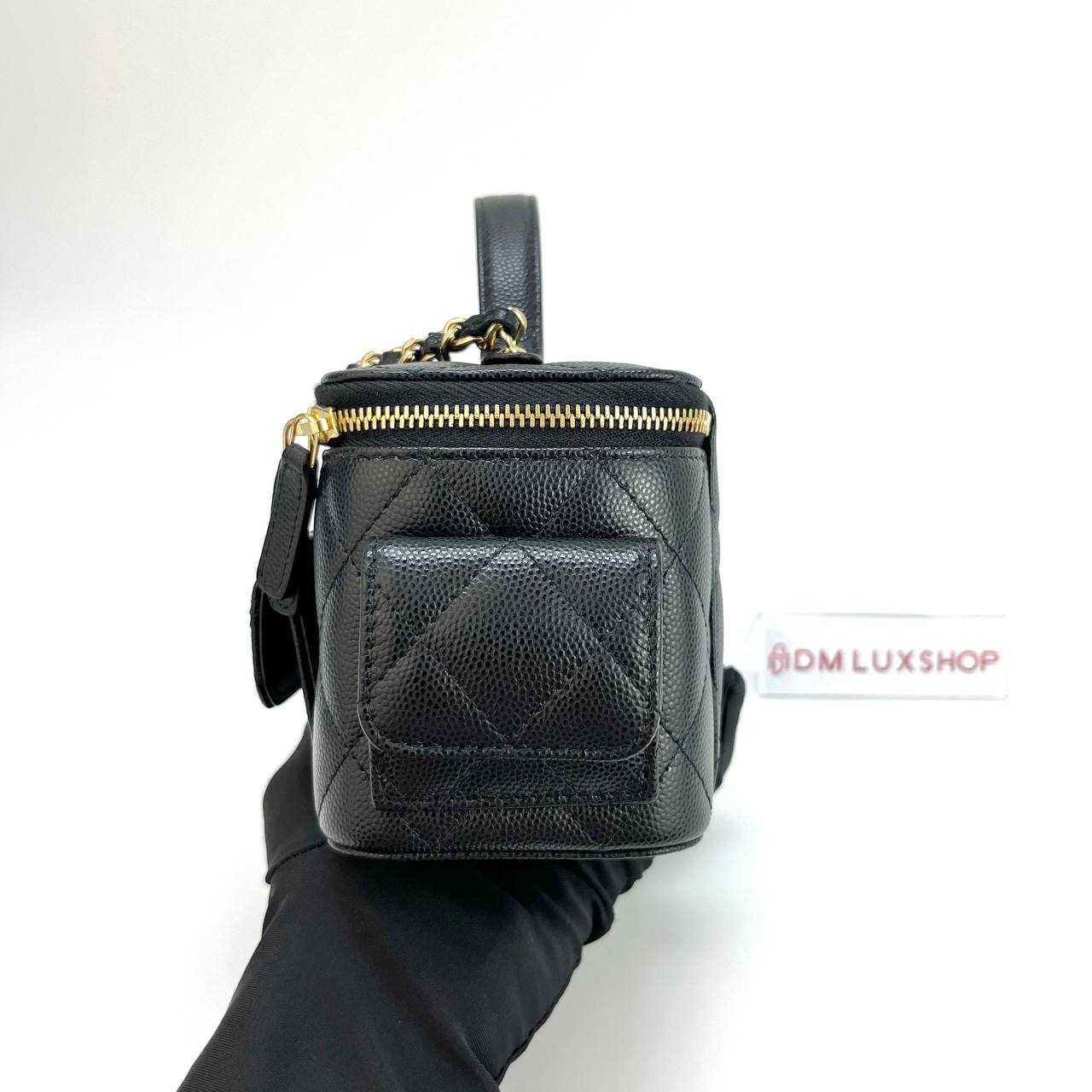 Chanel 25P Black Caviar Vanity Case GHW (Microchip)