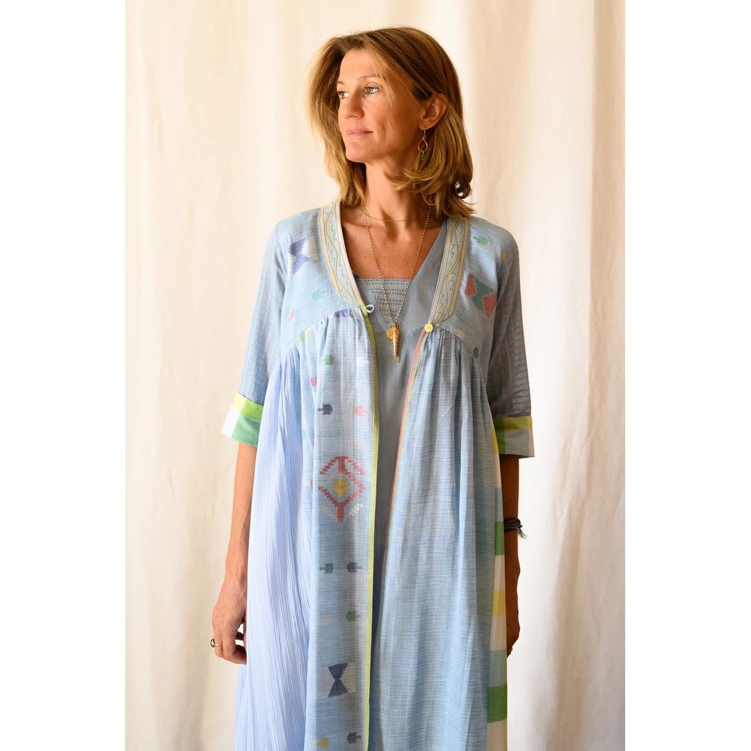 Jamdani V領/兩件套catalog 印度非物質文化遺產手工搖織 