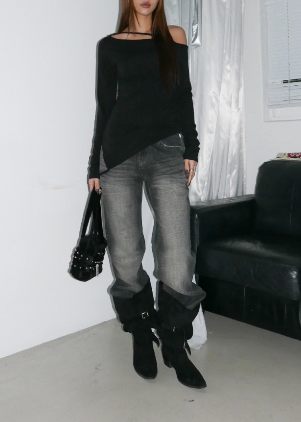 Asymmetric Cutout Off-Shoulder Top