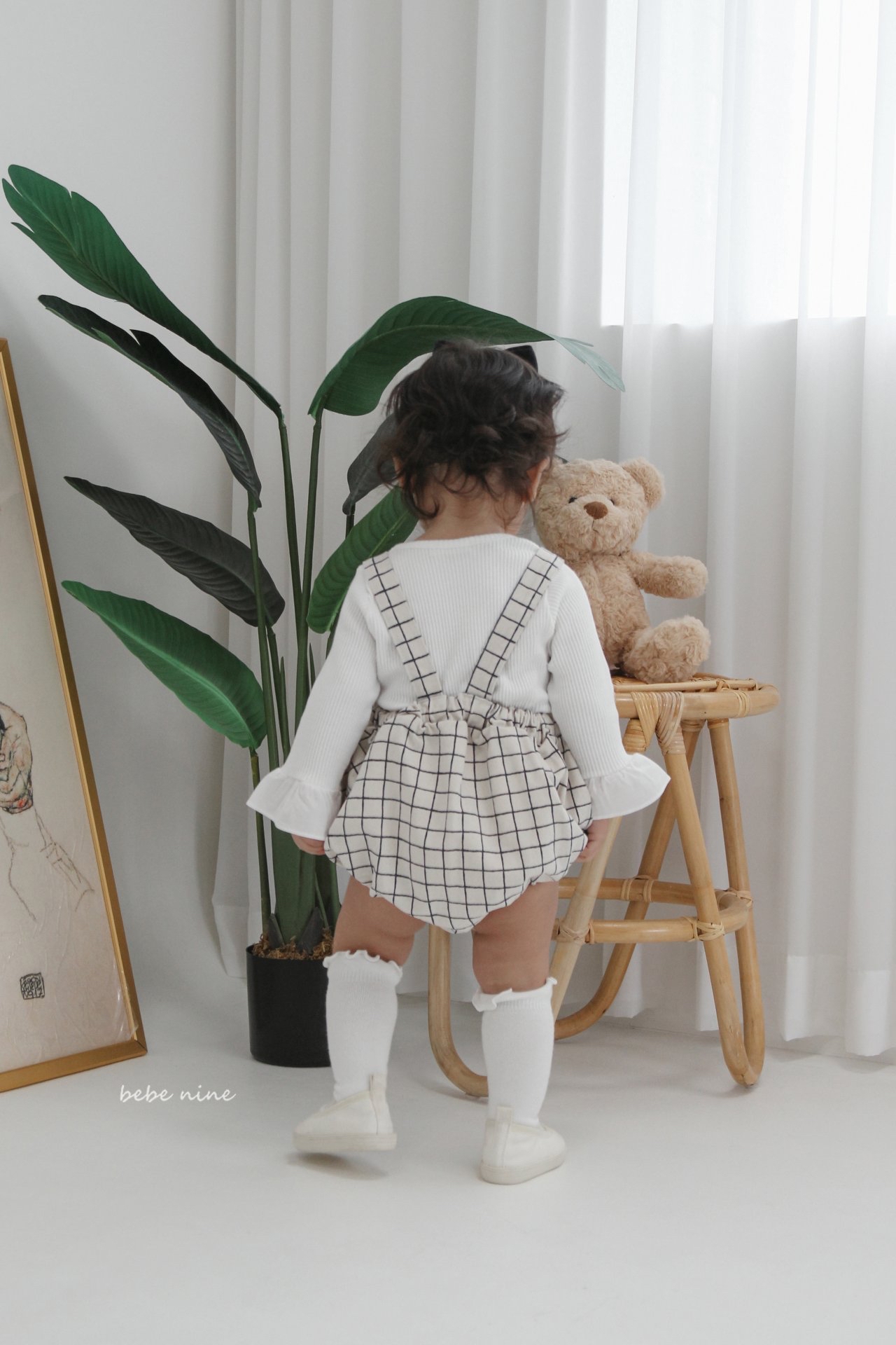 🌸預訂 韓國直送🌸🇰🇷Bebenine兩色條紋格紋吊帶包屁褲