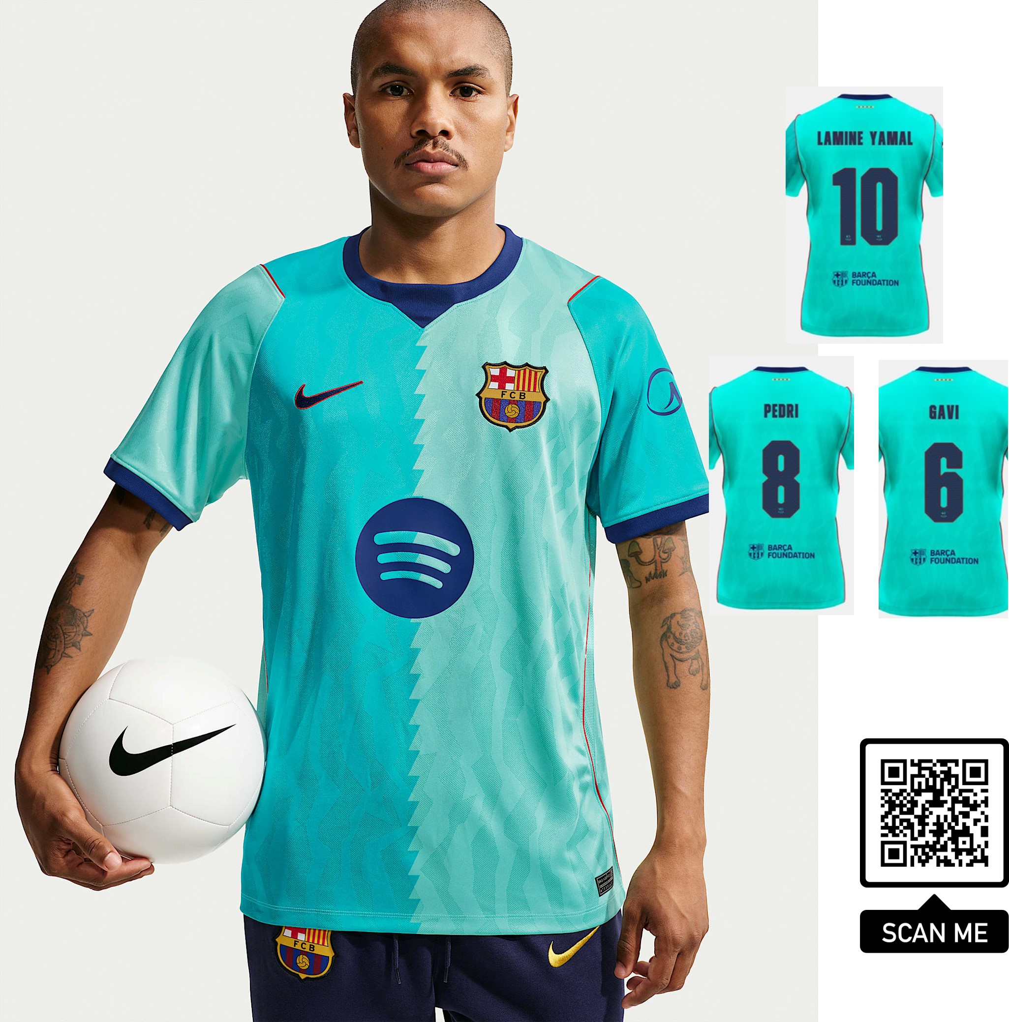 重溫經典設計 Nike Barcelona 巴塞羅拿 2026-27 三客球迷版球衣 (可加印字章) II6652