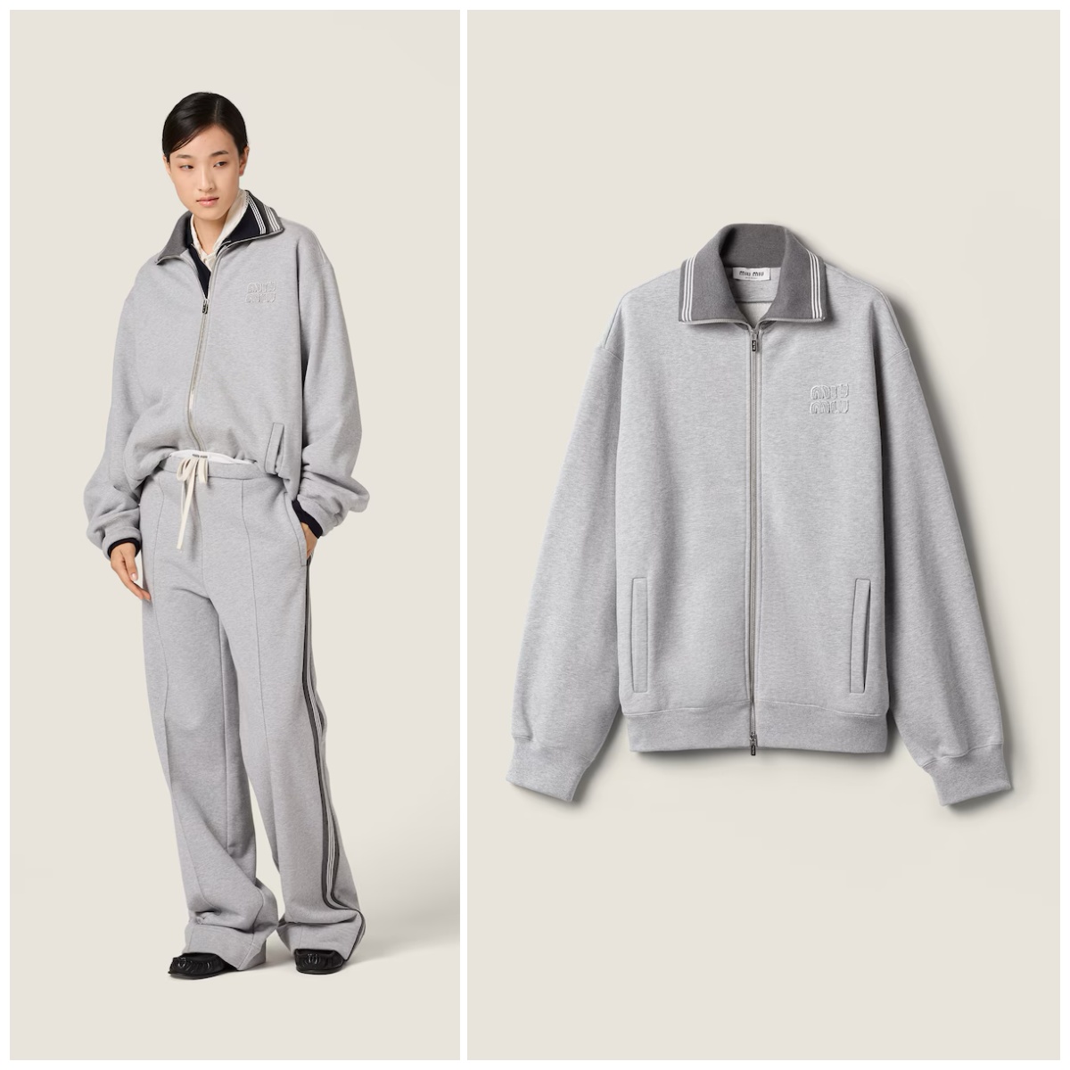 Miu Miu 字母貼布繡拉鍊外套