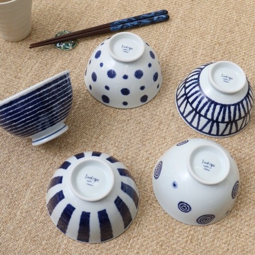 🔥🔥【日本製《西海陶器》美濃燒古染飯碗五件套】