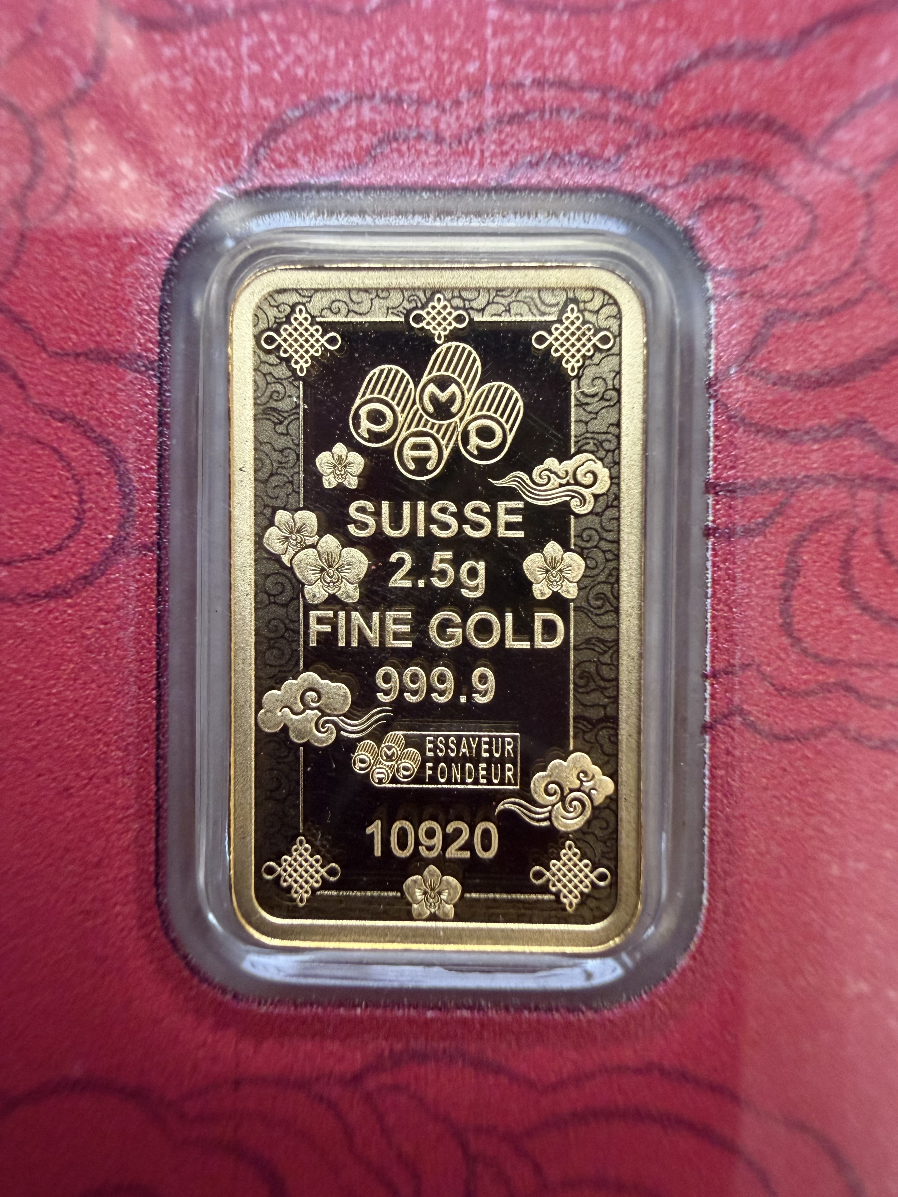 (SN:10920) PAMP Good Luck Cat 2.5g 🇨🇭Swiss Fine Gold Bar Emas 999.9 招财猫