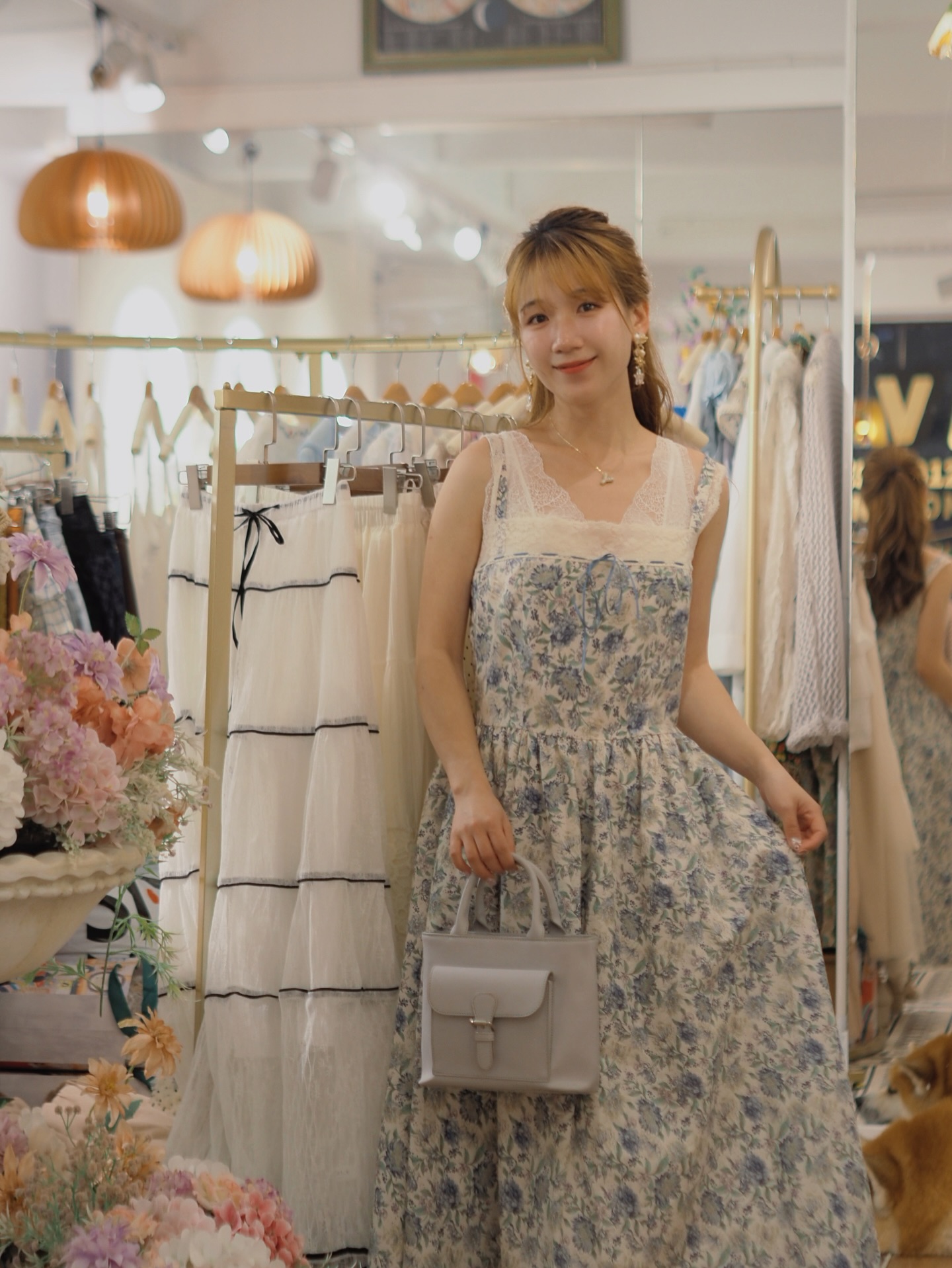 湖水綠色連身裙