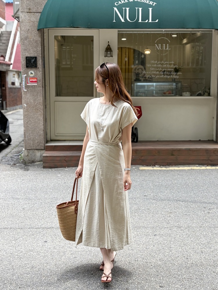 The Timeless Wrap Dress (Beige)