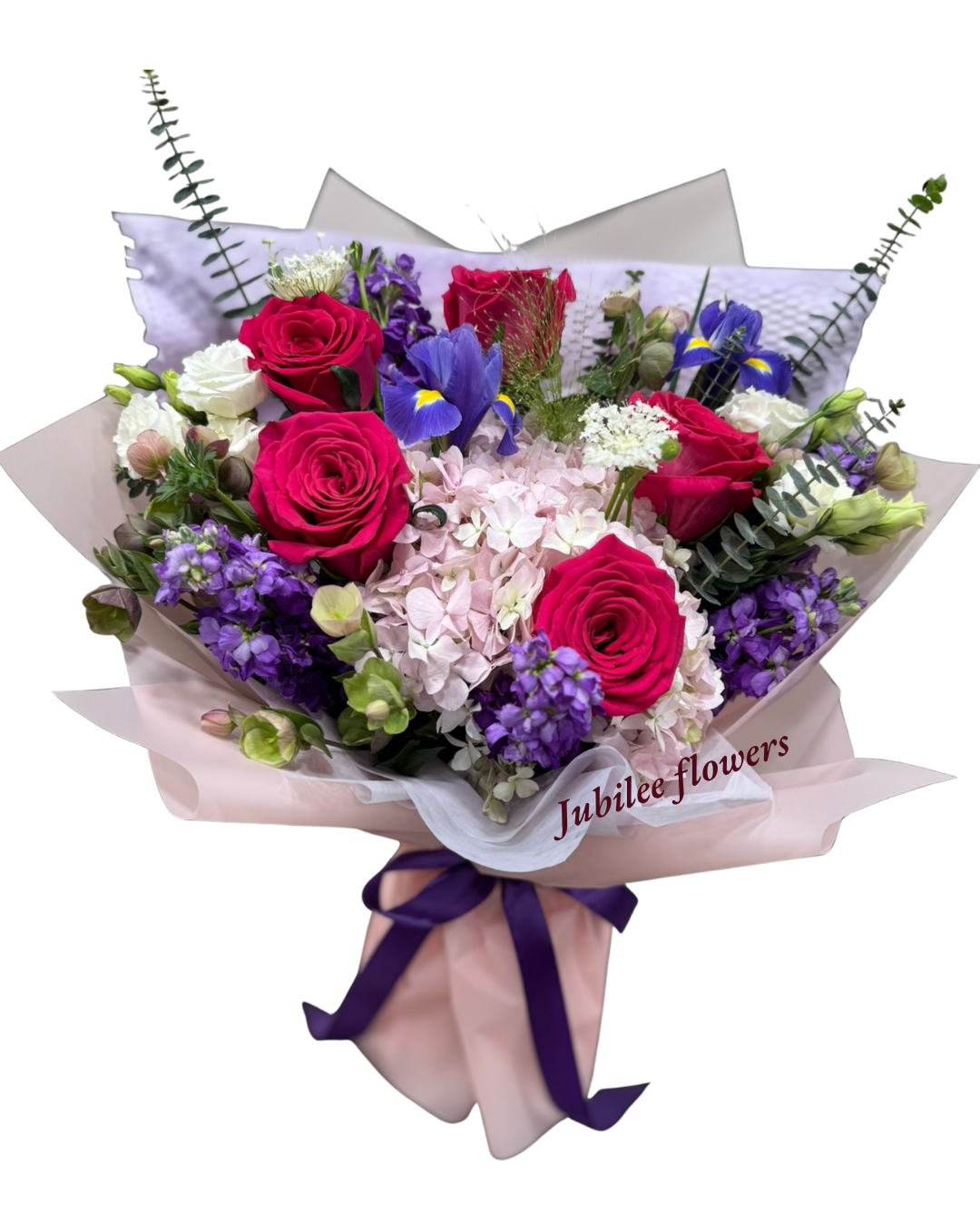 粉繡球 紅玫瑰 花束