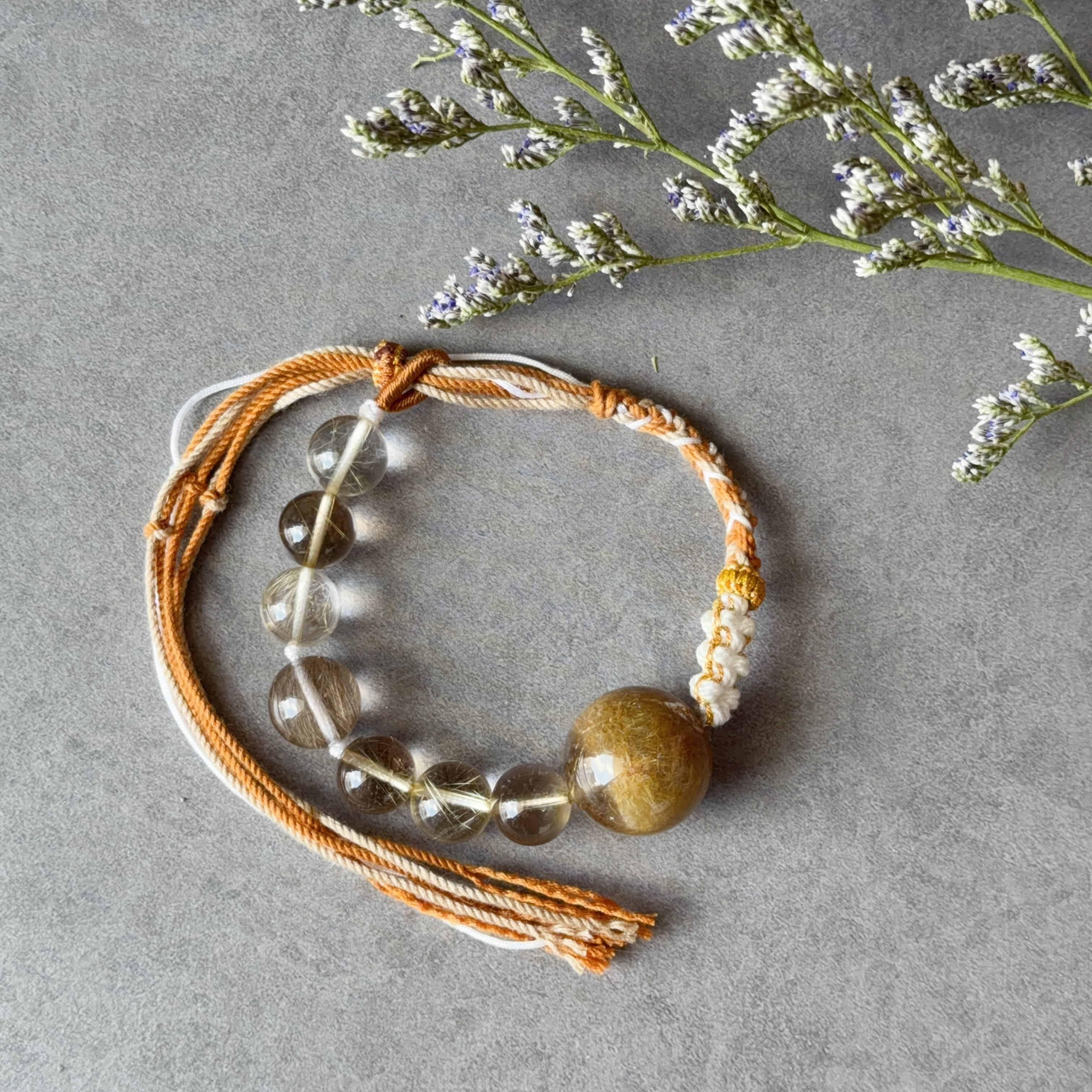 金髮晶+銀髮晶襯手绳