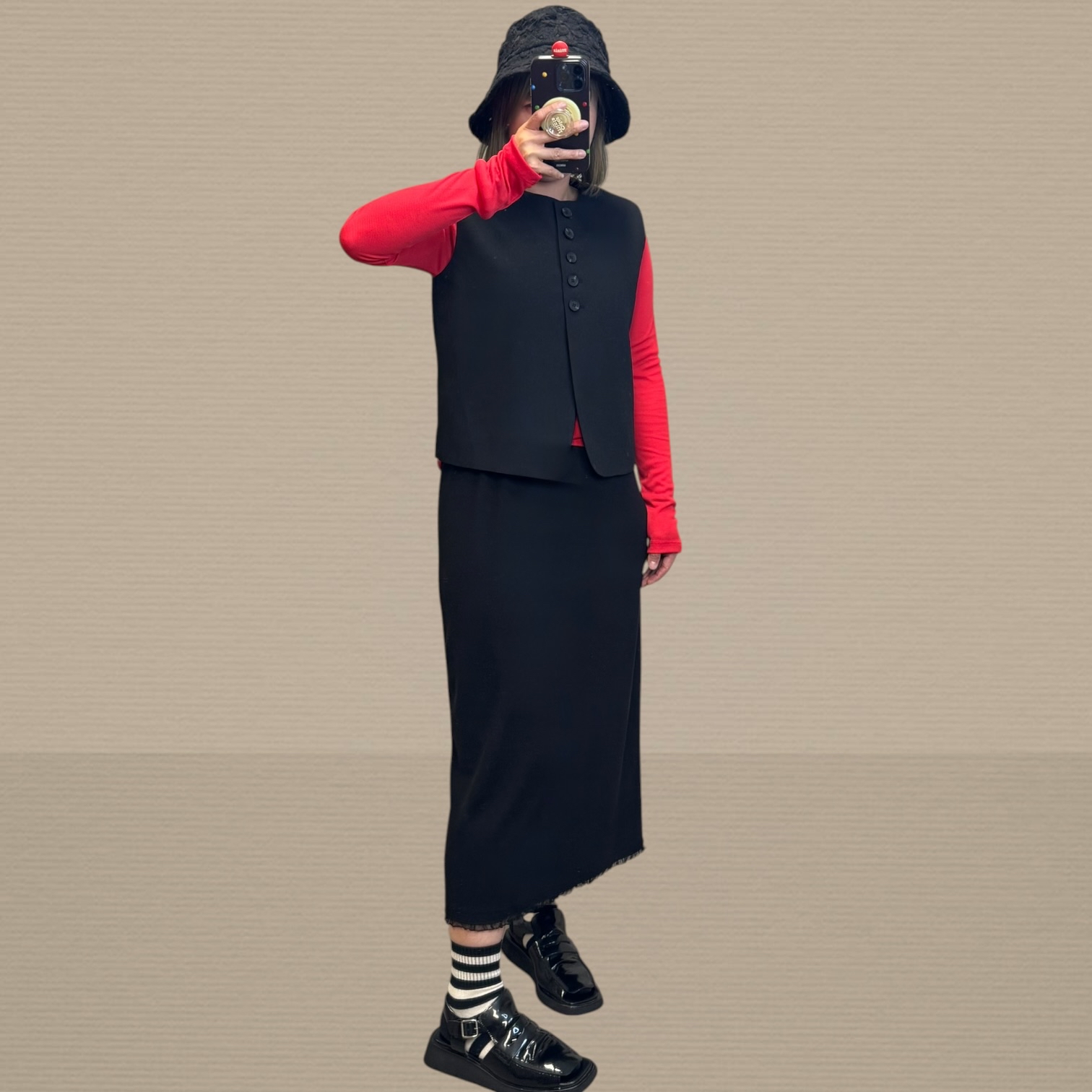 221126 半截喱士腳長裙 腰 68-110 Hip 108-128 長 80