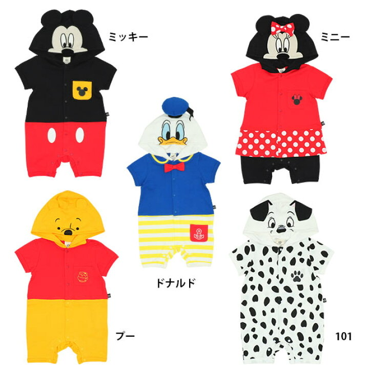 🇯🇵預訂 日本直送🇯🇵Babydoll x Disney五色人物造型連帽短袖連身服