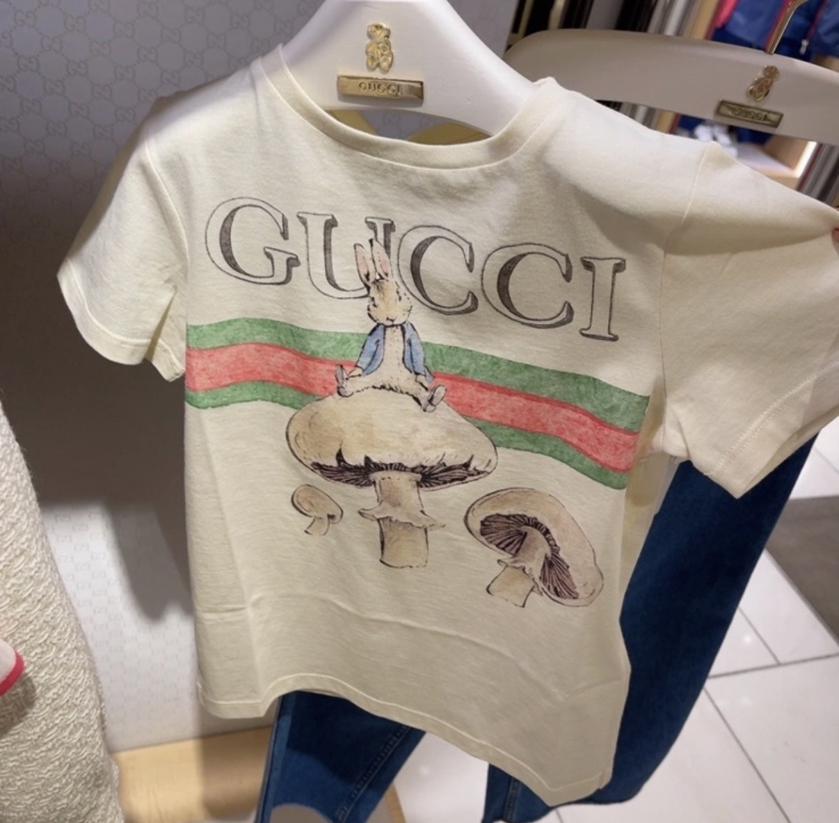 Gucci kids Peter rabbit 限定版 蘑菇Tee