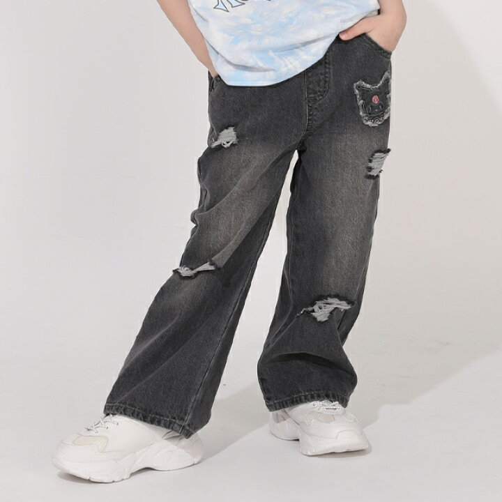 🇯🇵預訂 日本直送🇯🇵Babydoll x Sanrio系列兩色人物刺繡貼花闊腳牛仔褲