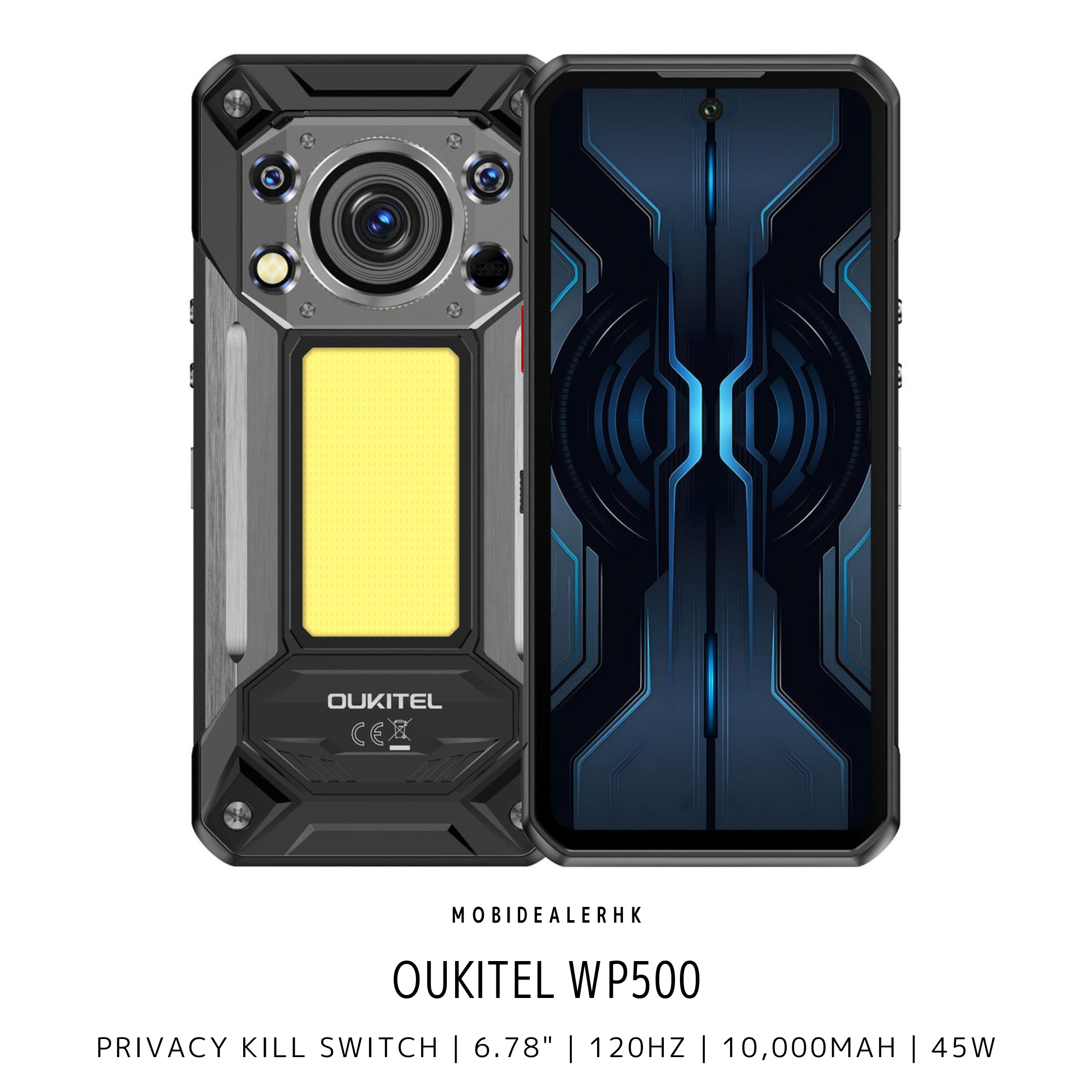 Oukitel WP500 | 歐奇 WP500 | 5G | 三防手機 | 夜視鏡 | 10,000mAh | 反向充電 | 6.78"