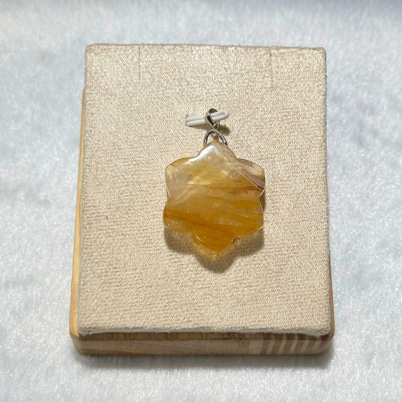 黃膠花 水晶花形吊飾 (#03)