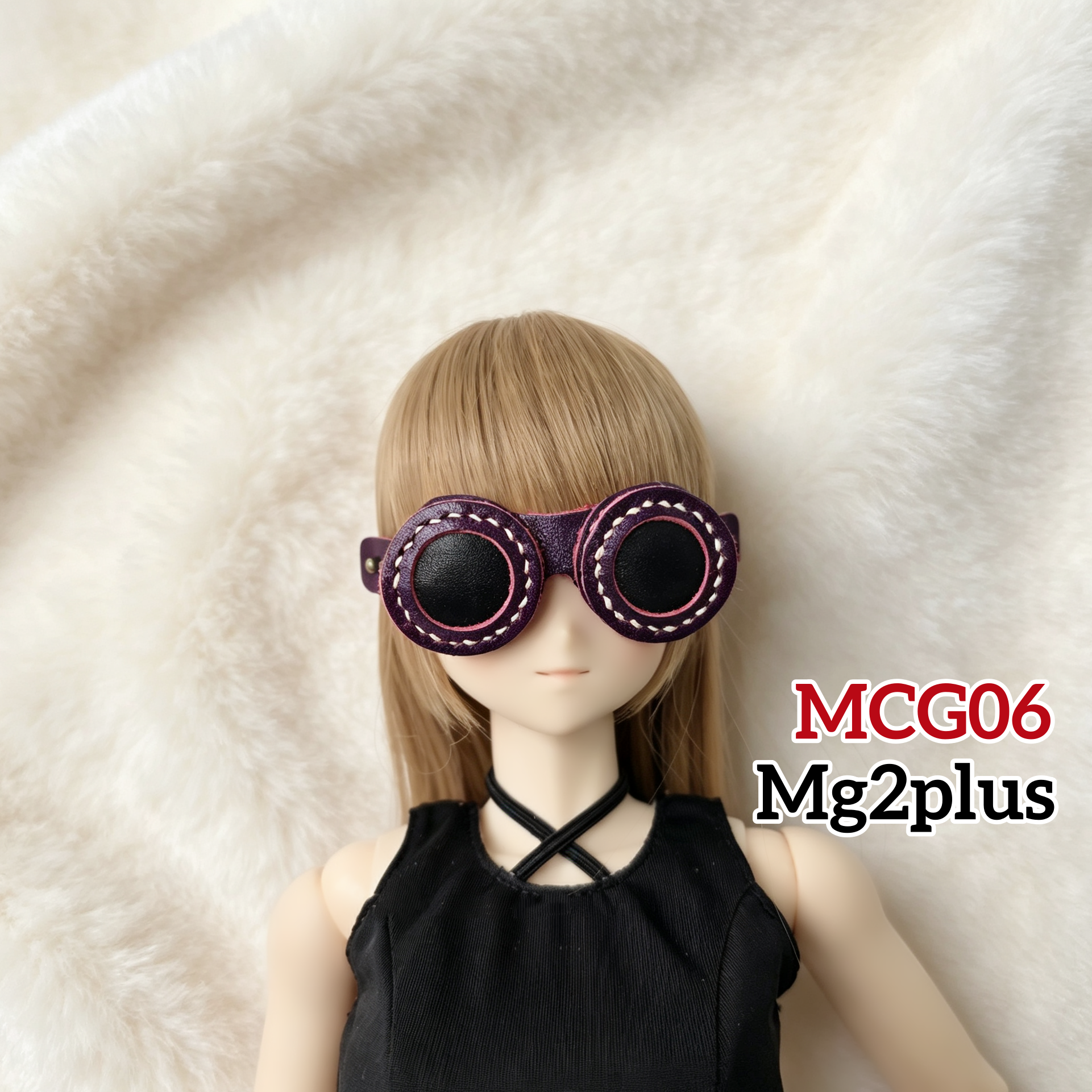 【MG2Plus】(18.5cm - 22cm Doll Head) 真皮手作蒸汽朋克風格眼罩 Handmade leather steampunk eye mask 