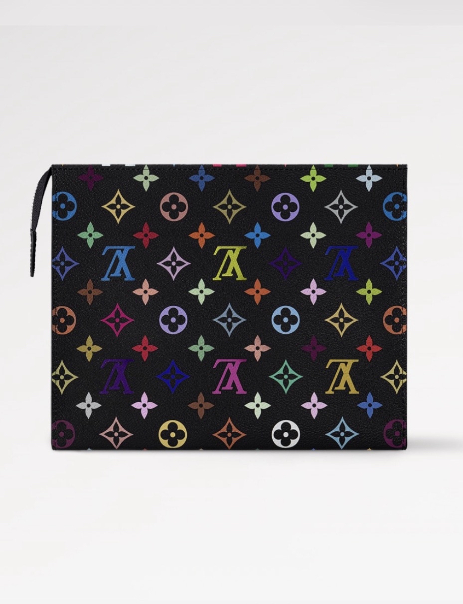 Louis Vuitton 村上隆限量版三彩黑手提包