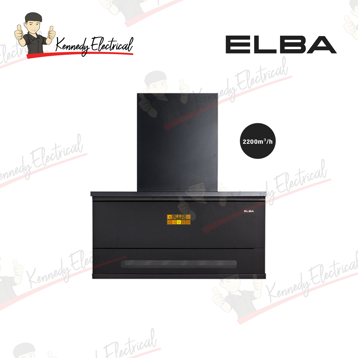 Elba 2200M³/Hr Vicino Designer Hood Turbo Boost + Function EH-Q9390DC(BK)