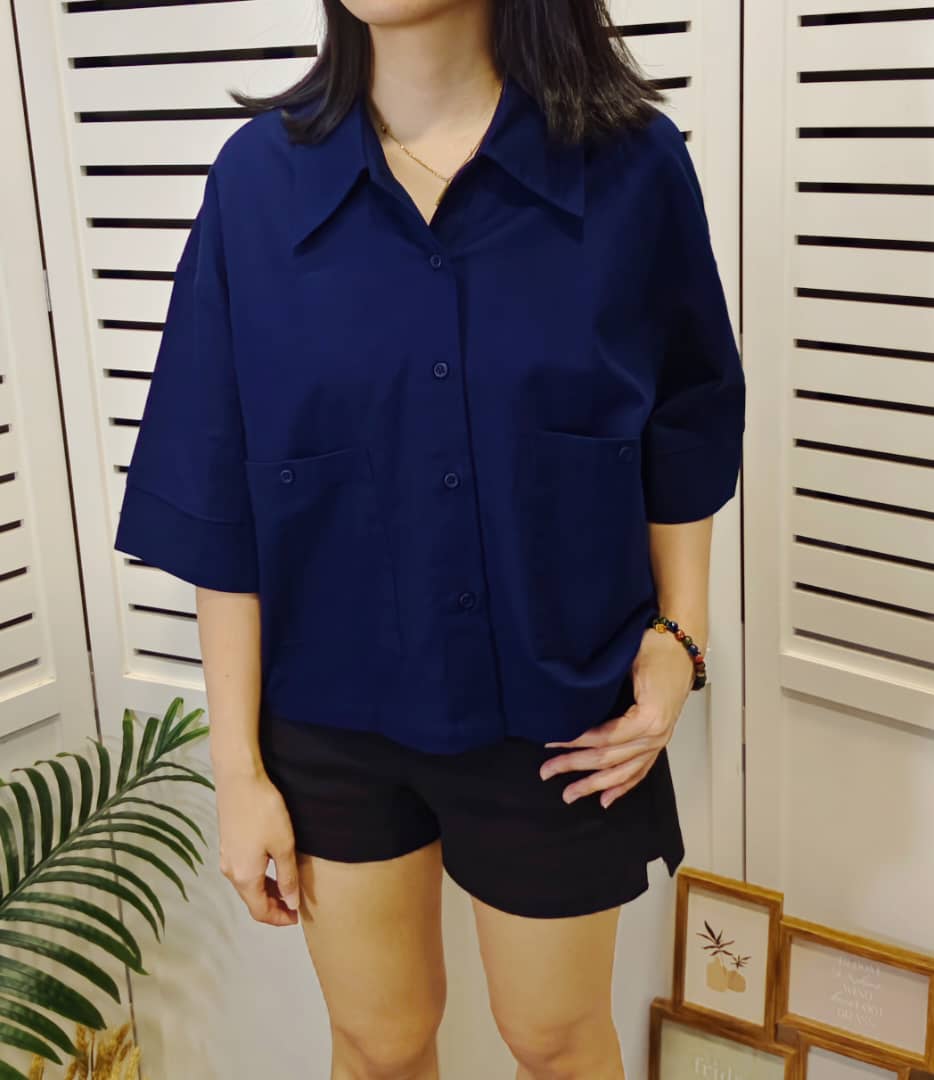 Z01839 3/4 Sleeve Cotton Linen Shirt