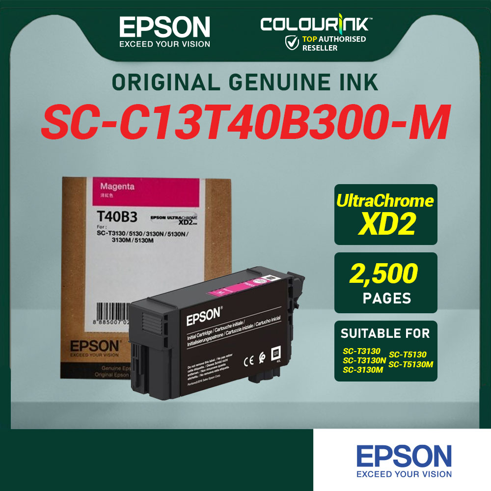 Epson T40 Genuine Ink Black 80ML Cyan Magenta Yellow 50ML for Surecolor SC-T3130N SC-T3130M