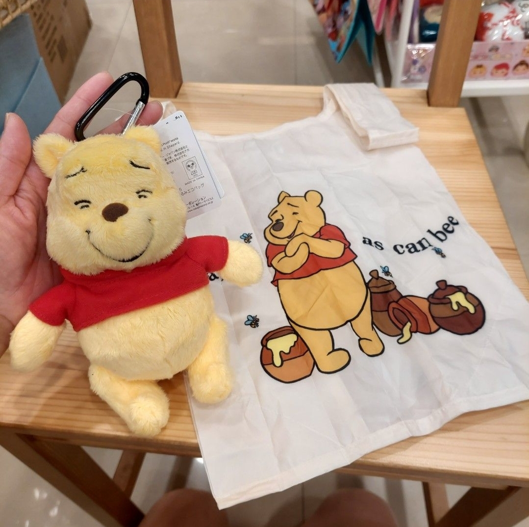 原裝日本 Winnie the pooh 小熊維尼 公仔 環保袋 