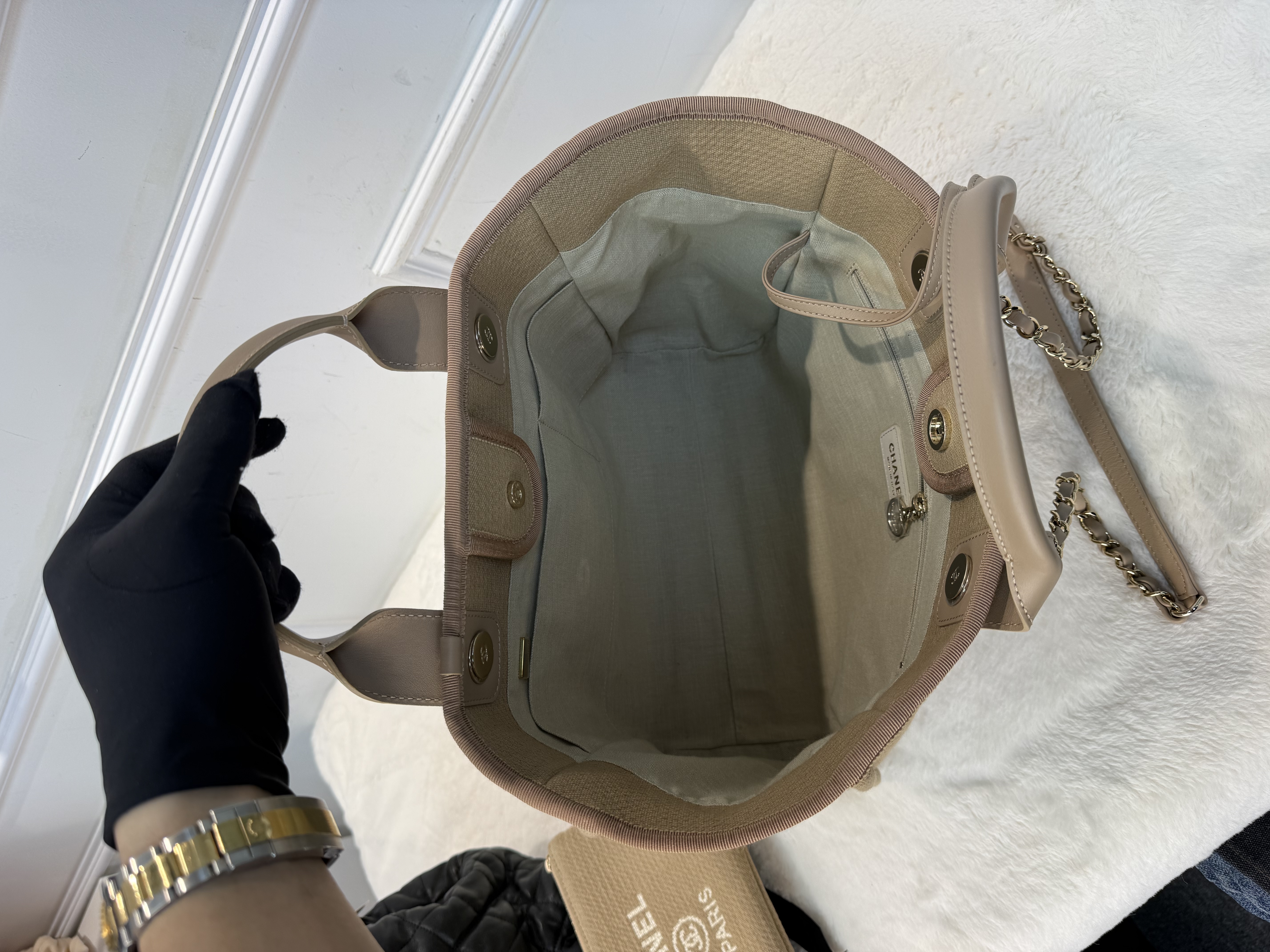 Chanel 奶茶色沙灘布袋 大容量之選🤎