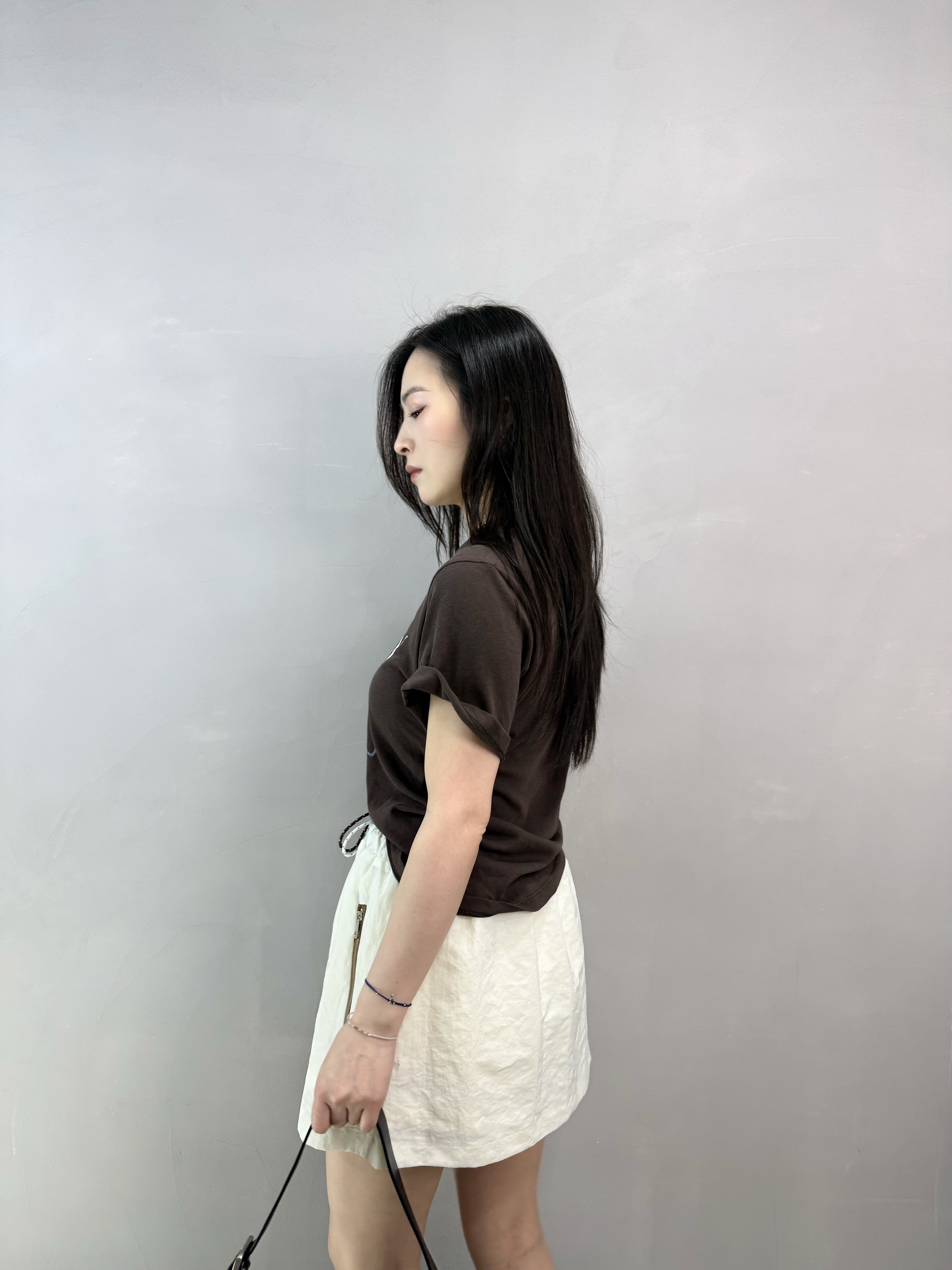 M76 拼色綁帶裙褲