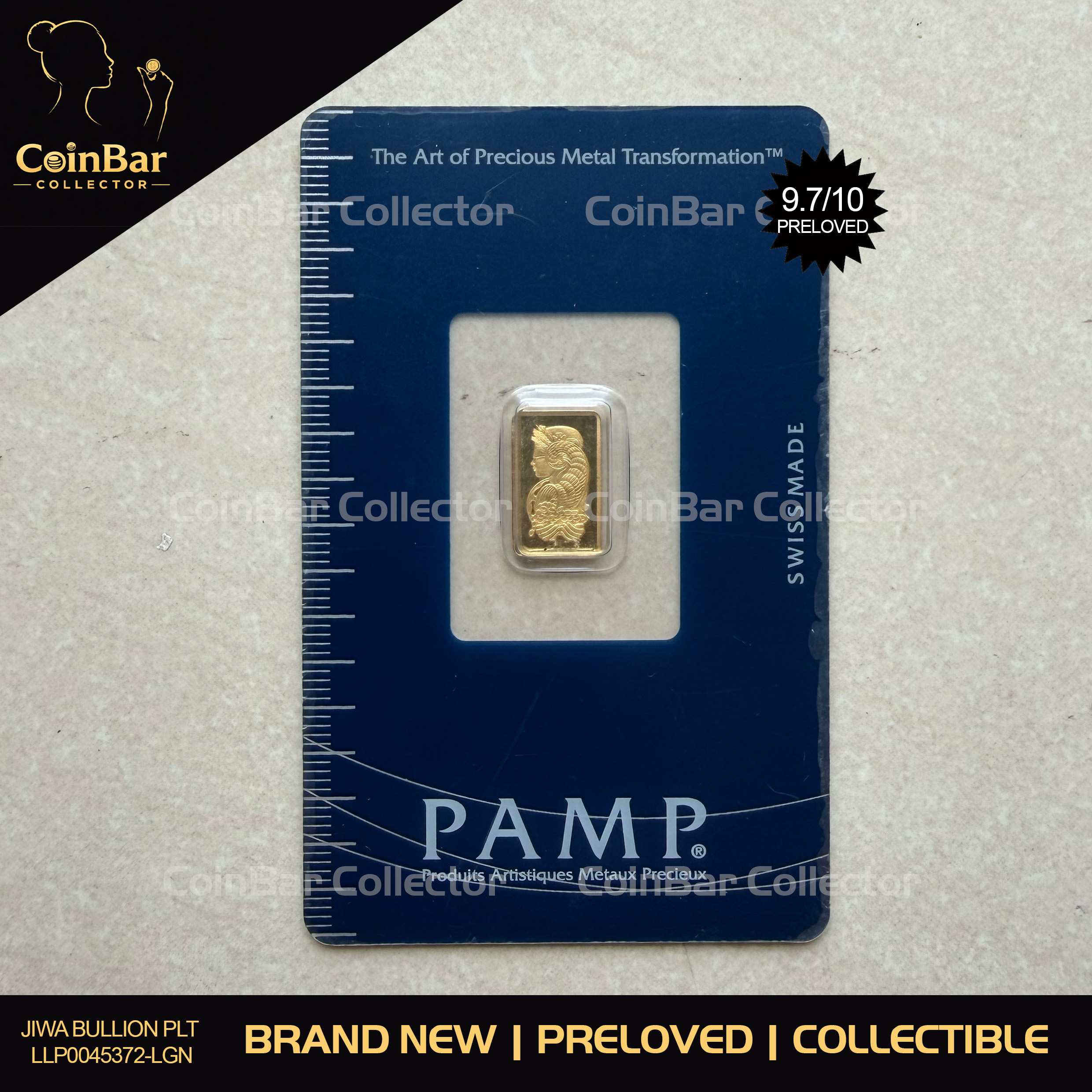 (Nice SN:13333) PAMP Ruler Fortuna 1g 🇨🇭Swiss Fine Gold Bar Emas 999.9