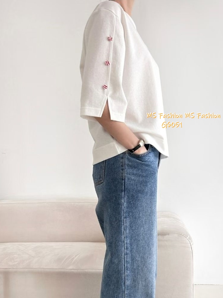 G6051 韓國🇰🇷特色袖鈕top