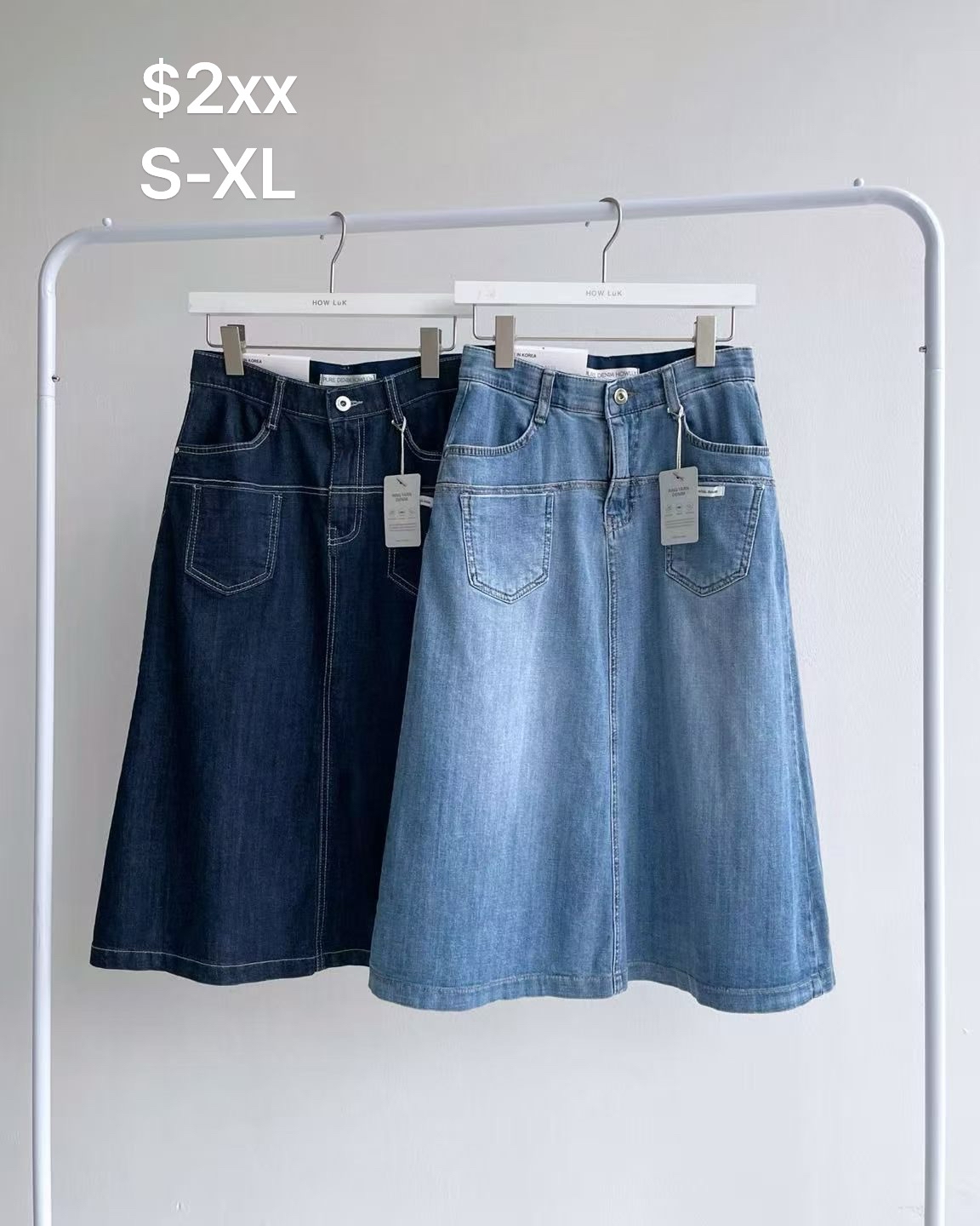 A line 口袋牛仔SK
