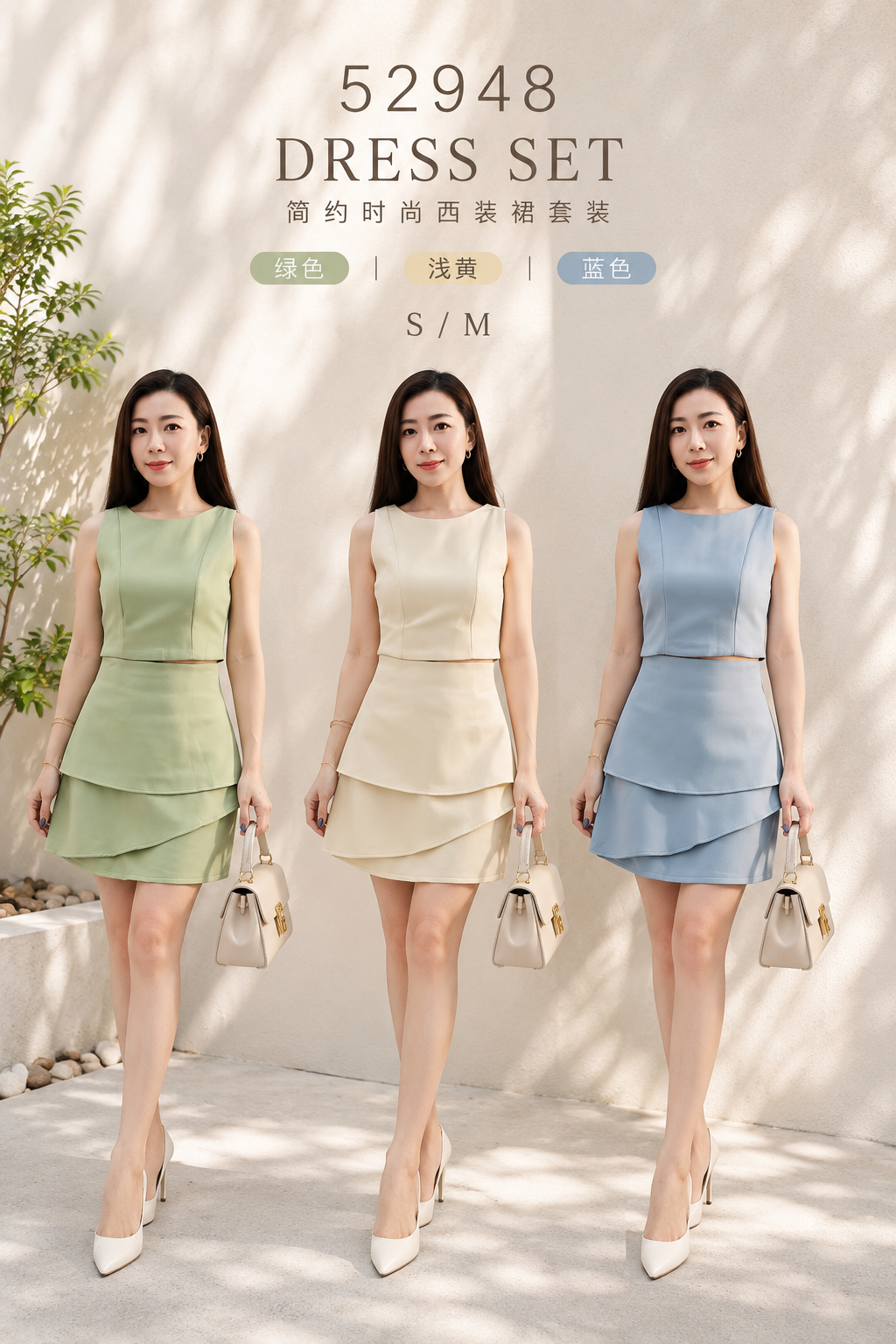 52984 CASUAL SKIRTPANT SET 西装裤裙套装