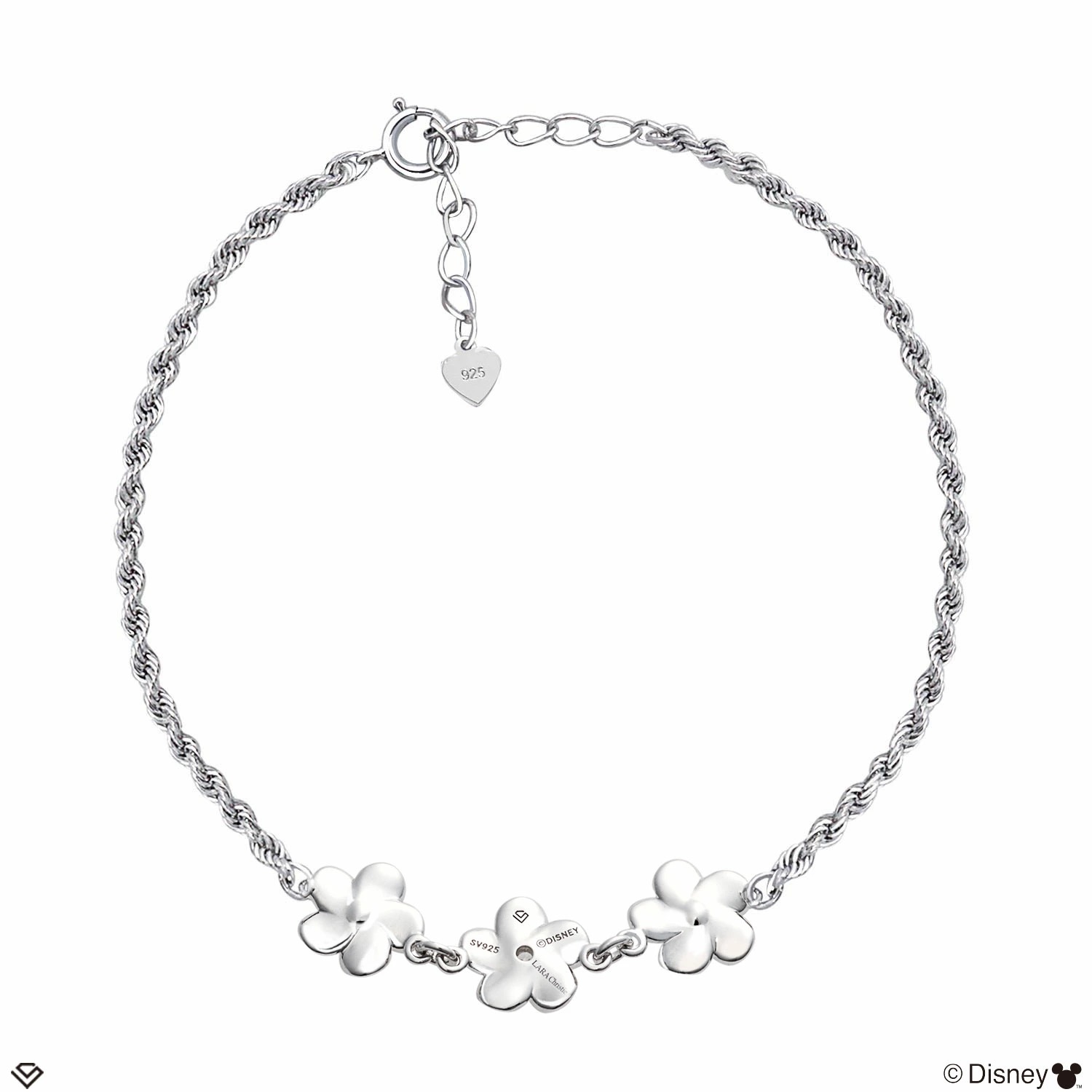 📦訂購 日本限定 LARA Christie Disney 迪士尼 Mickey Mouse 雞蛋花 米奇老鼠 925銀製手鏈