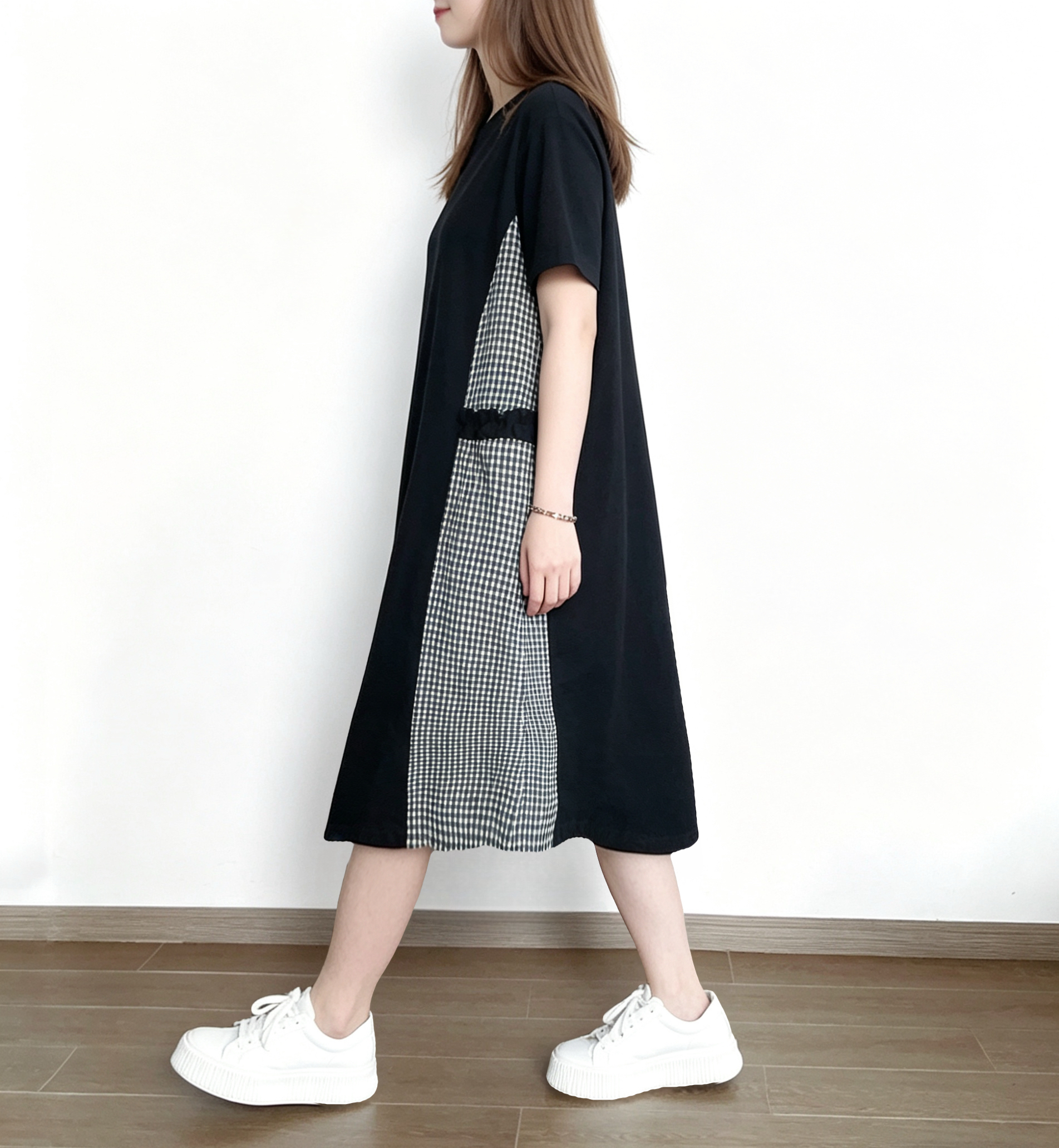 🌼春夏優惠🍀 拼接格仔ruffle Ops